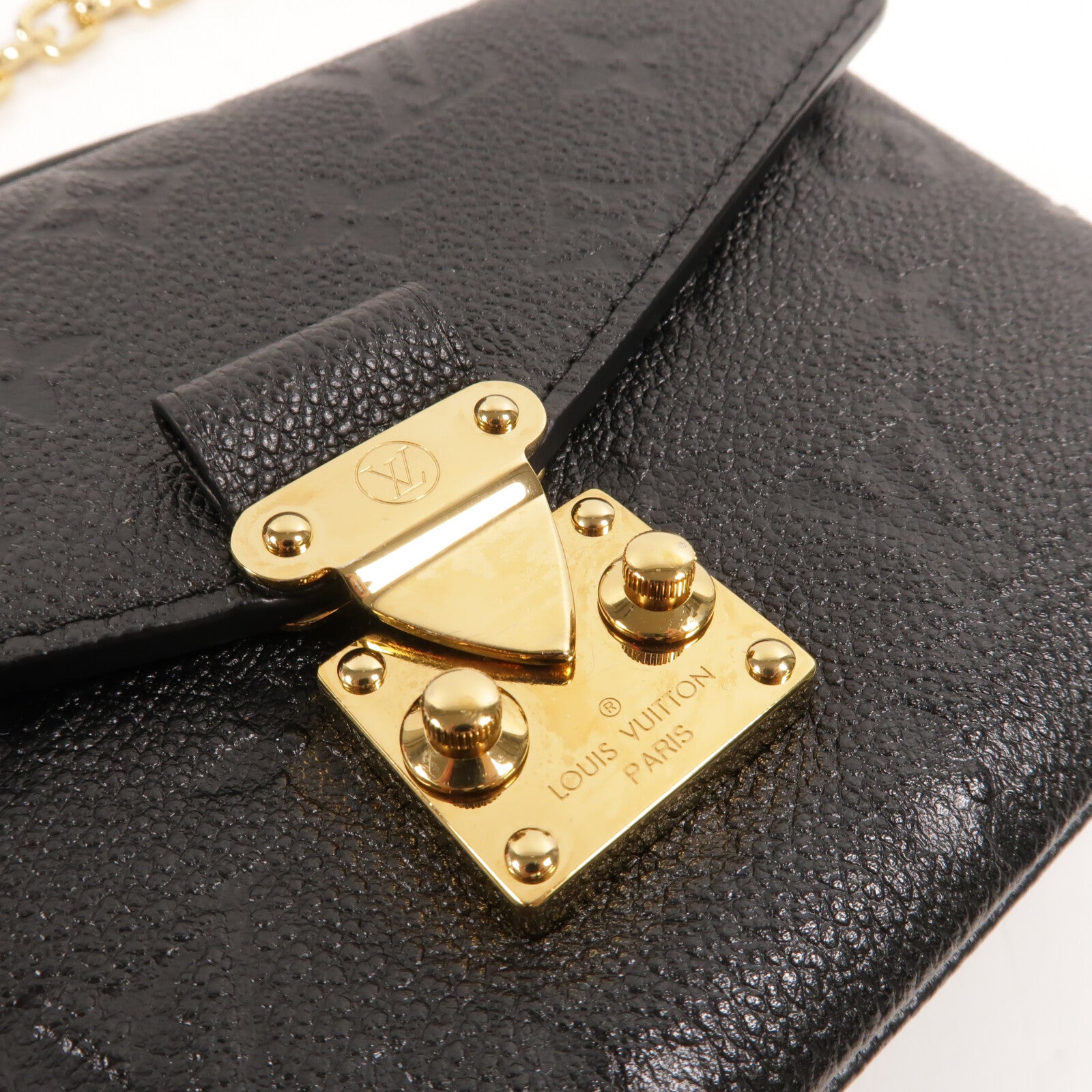 LOUIS VUITTON Monogram Empreinte Pochette Metis East West鏈帶手挽肩背兩用袋