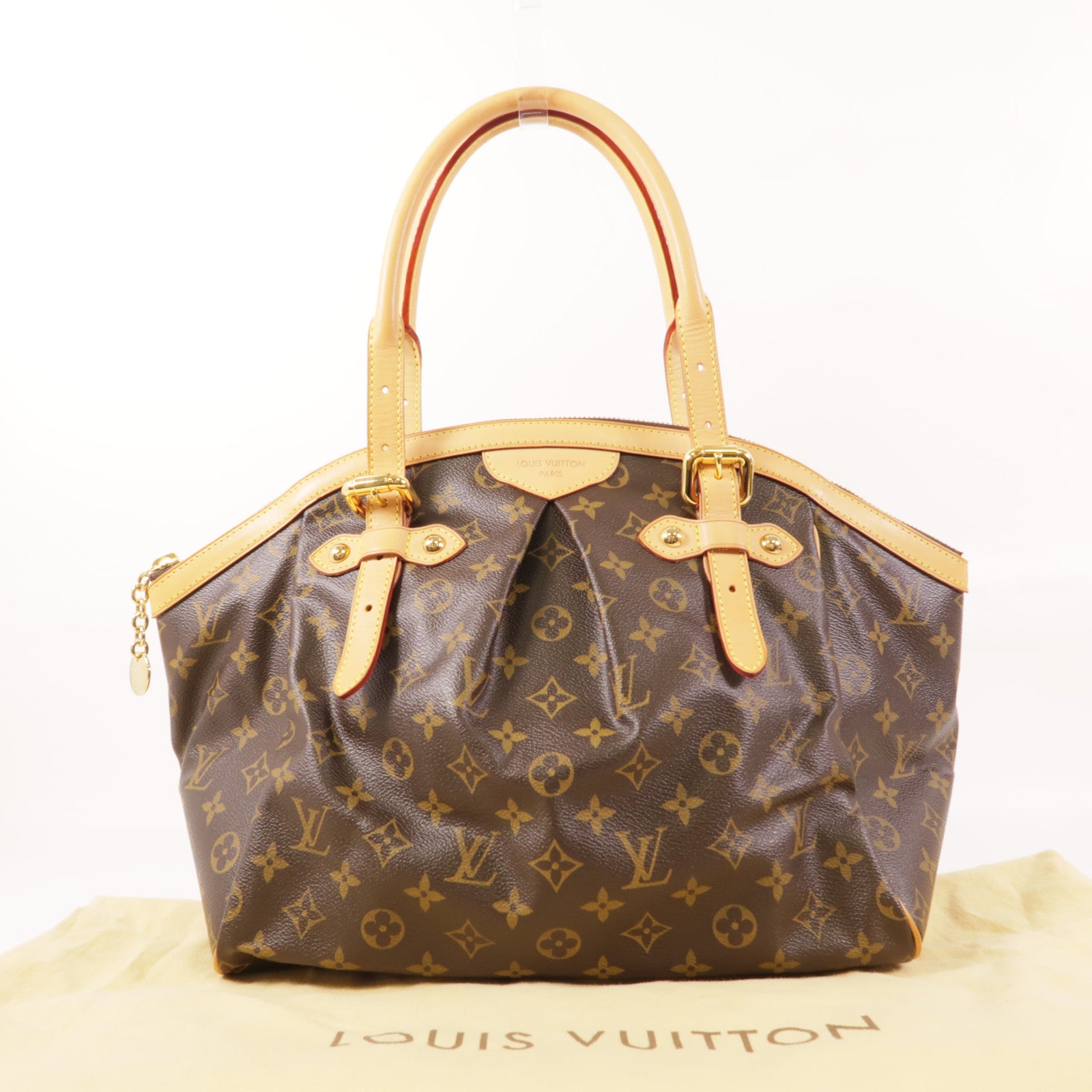 LOUIS VUITTON Monogram Tivoli GM金扣肩背袋棕色