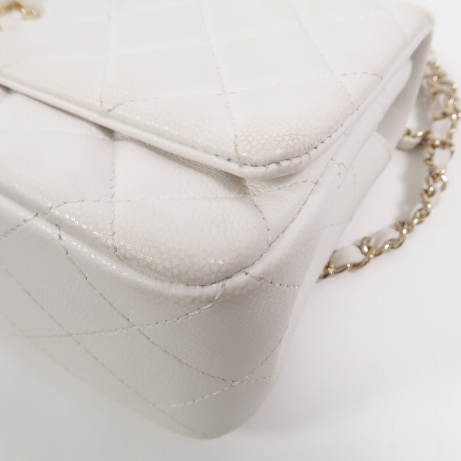 CHANEL 牛皮皮革Flap Bag With Top Handle手挽肩背兩用袋