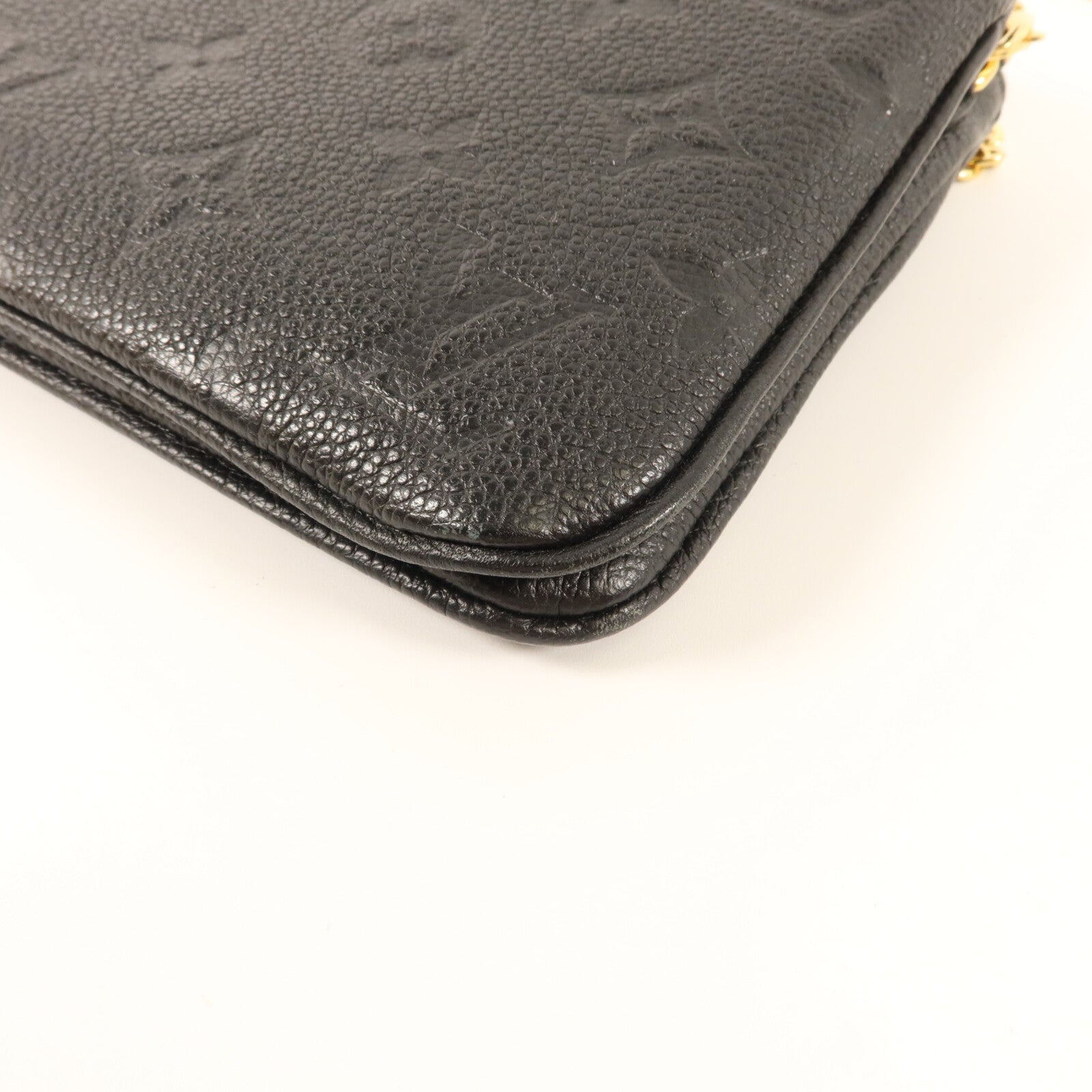 LOUIS VUITTON Monogram Empreinte Double Zip Pochette鏈帶肩背袋