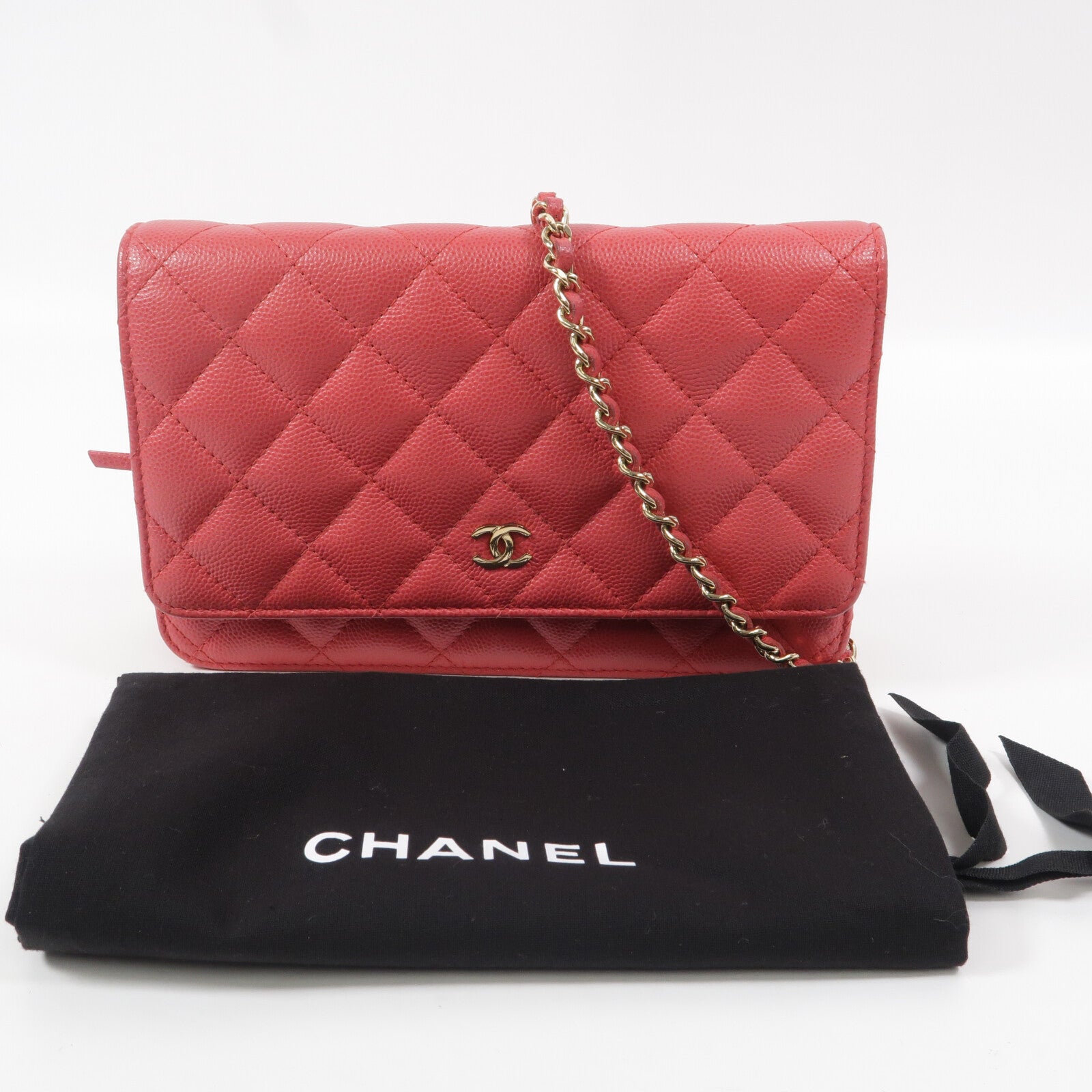 CHANEL 牛皮皮革WOC Wallet On Chain鏈帶肩背袋