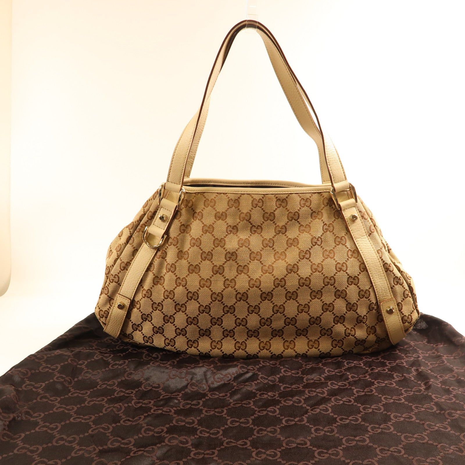 GUCCI 帆布Shoulder Bag金扣肩背袋
