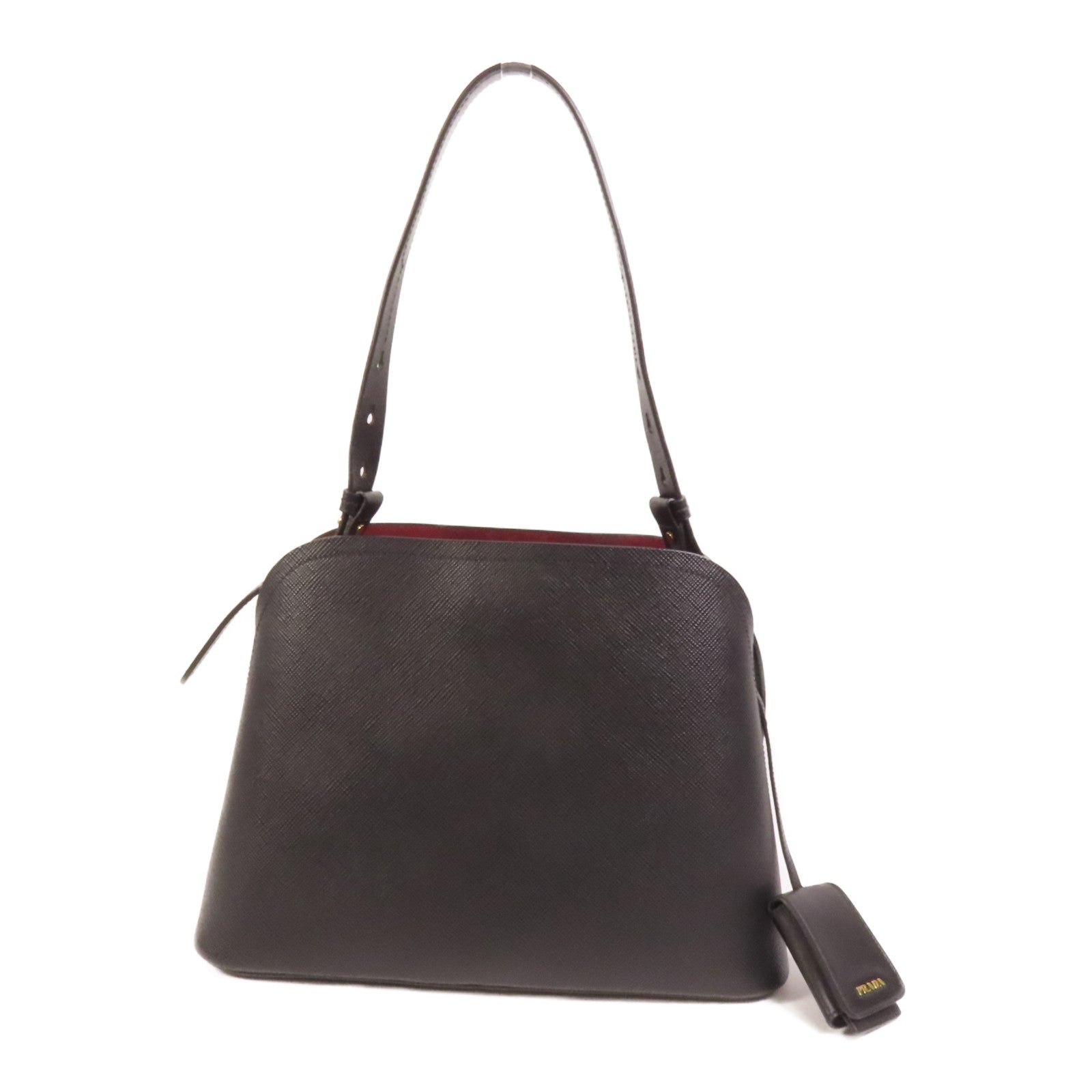 PRADA Saffiano皮革Shoulder Bag金扣手挽肩背兩用袋