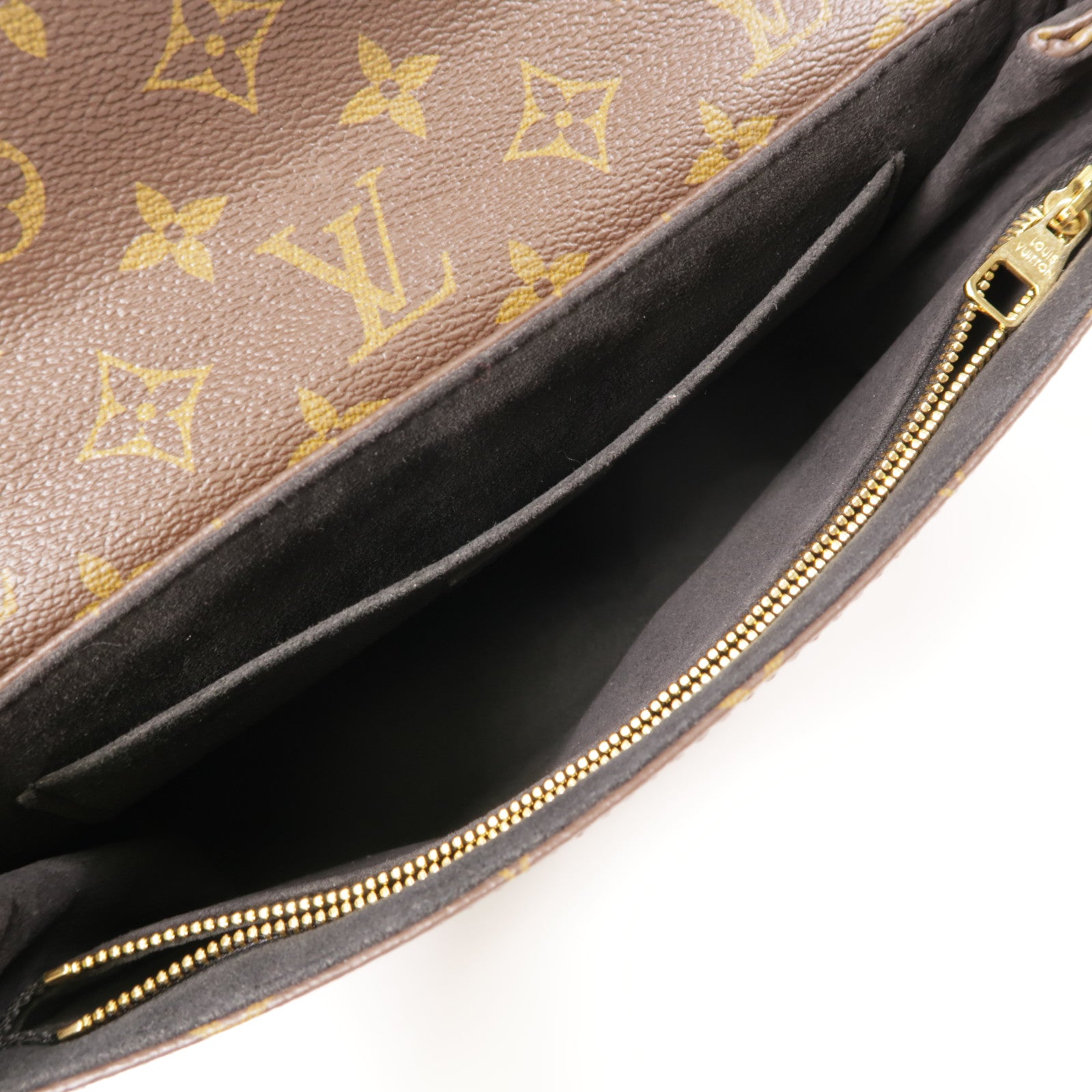 LOUIS VUITTON Monogram Saint Placide金扣肩背袋棕色/色