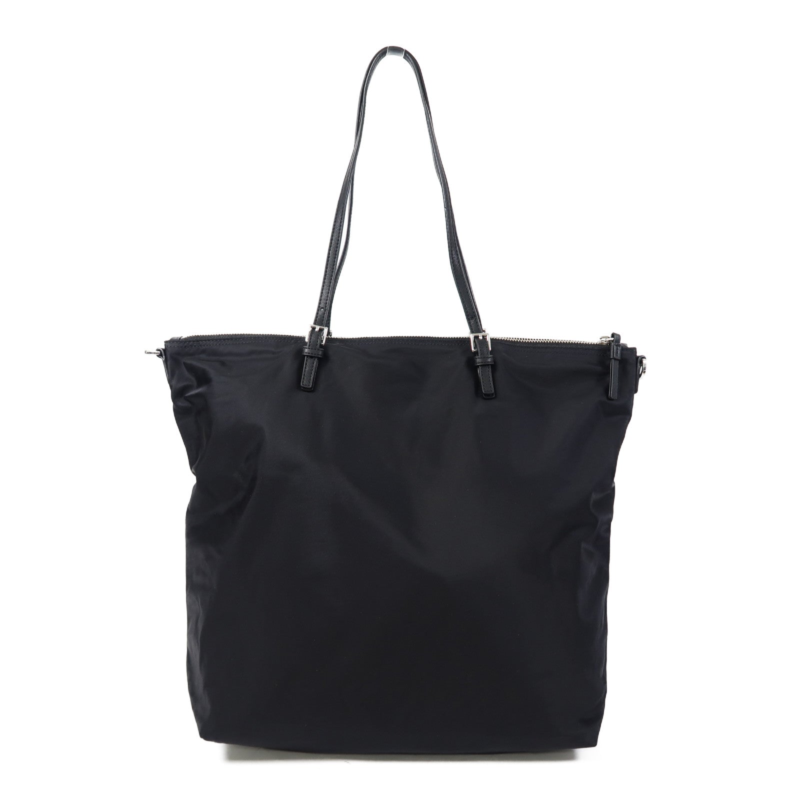Tory Burch 尼龍Tote Bag銀扣肩背袋黑色