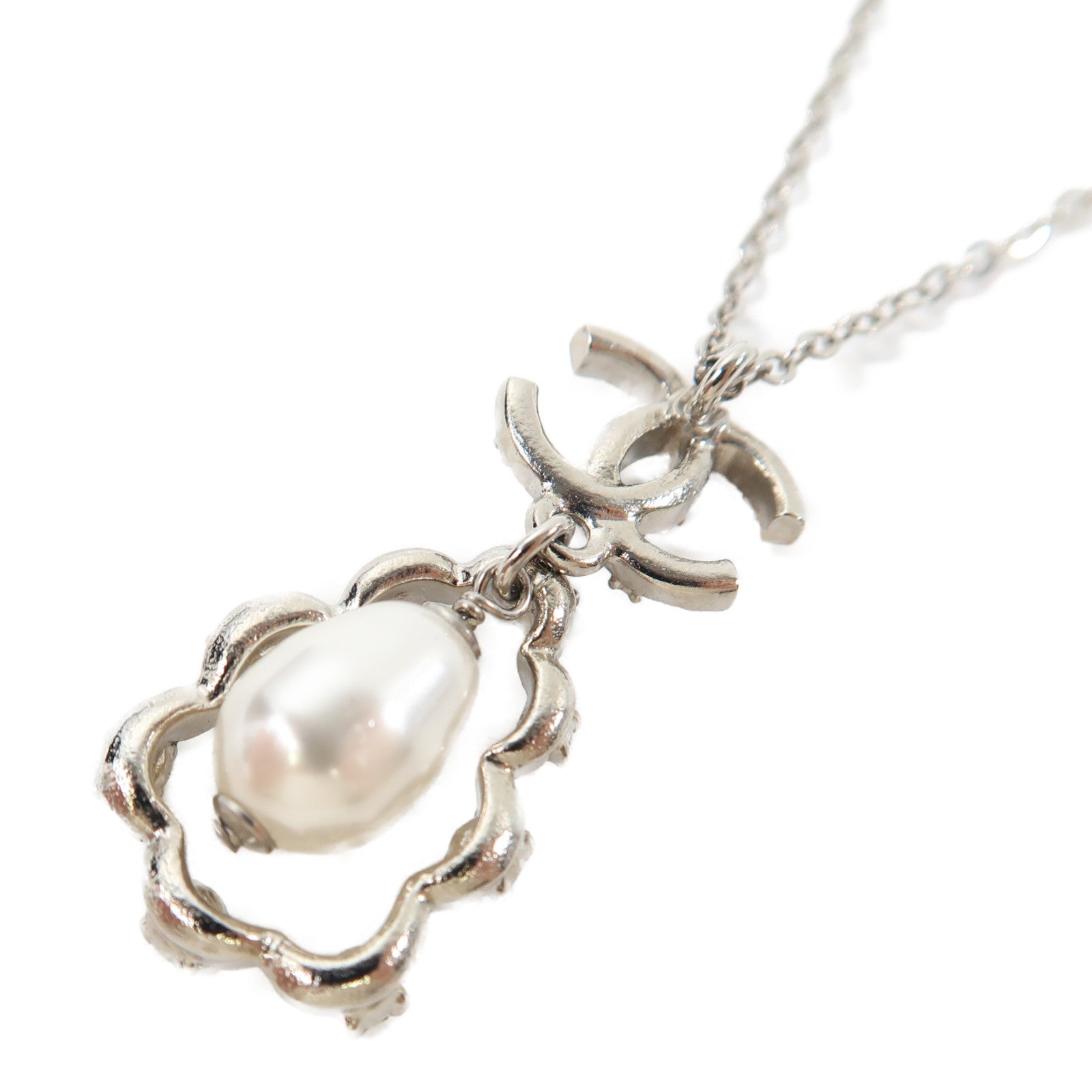 CHANEL 金屬Necklace項鍊銀色