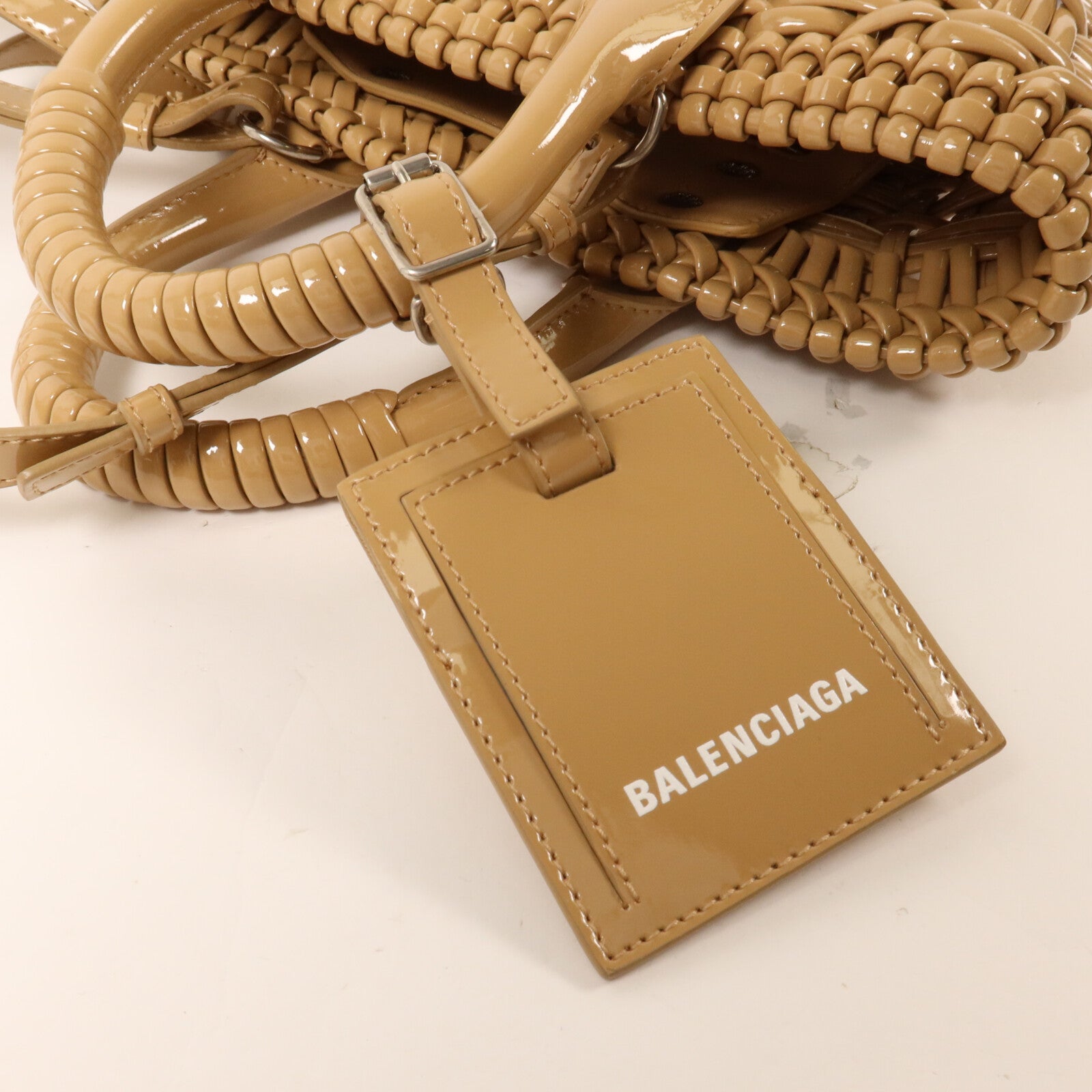 BALENCIAGA 漆皮皮革Bistro XXS手挽肩背兩用袋