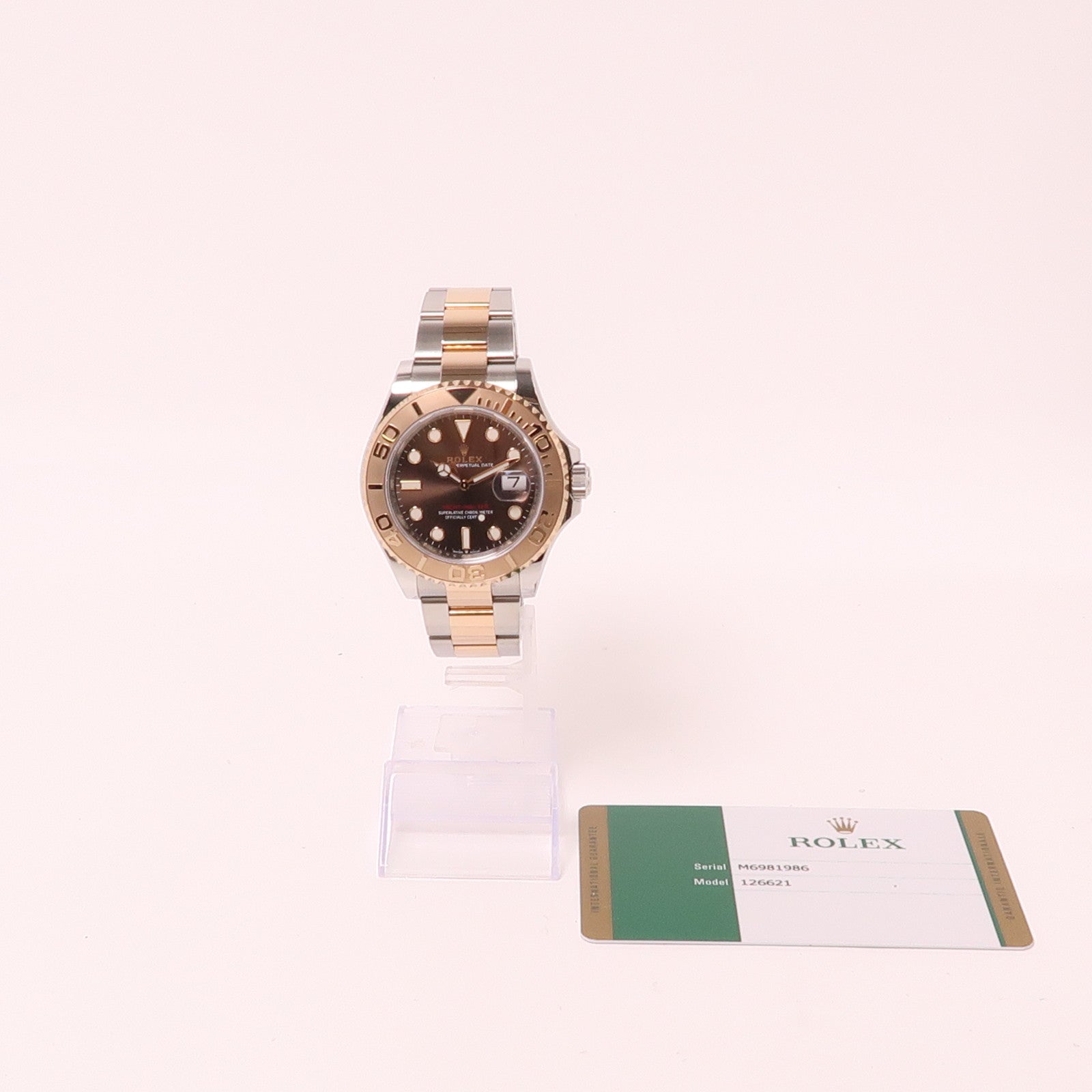 ROLEX Yacht Master 18K玫瑰金/不鏽鋼手錶自動機芯銅色