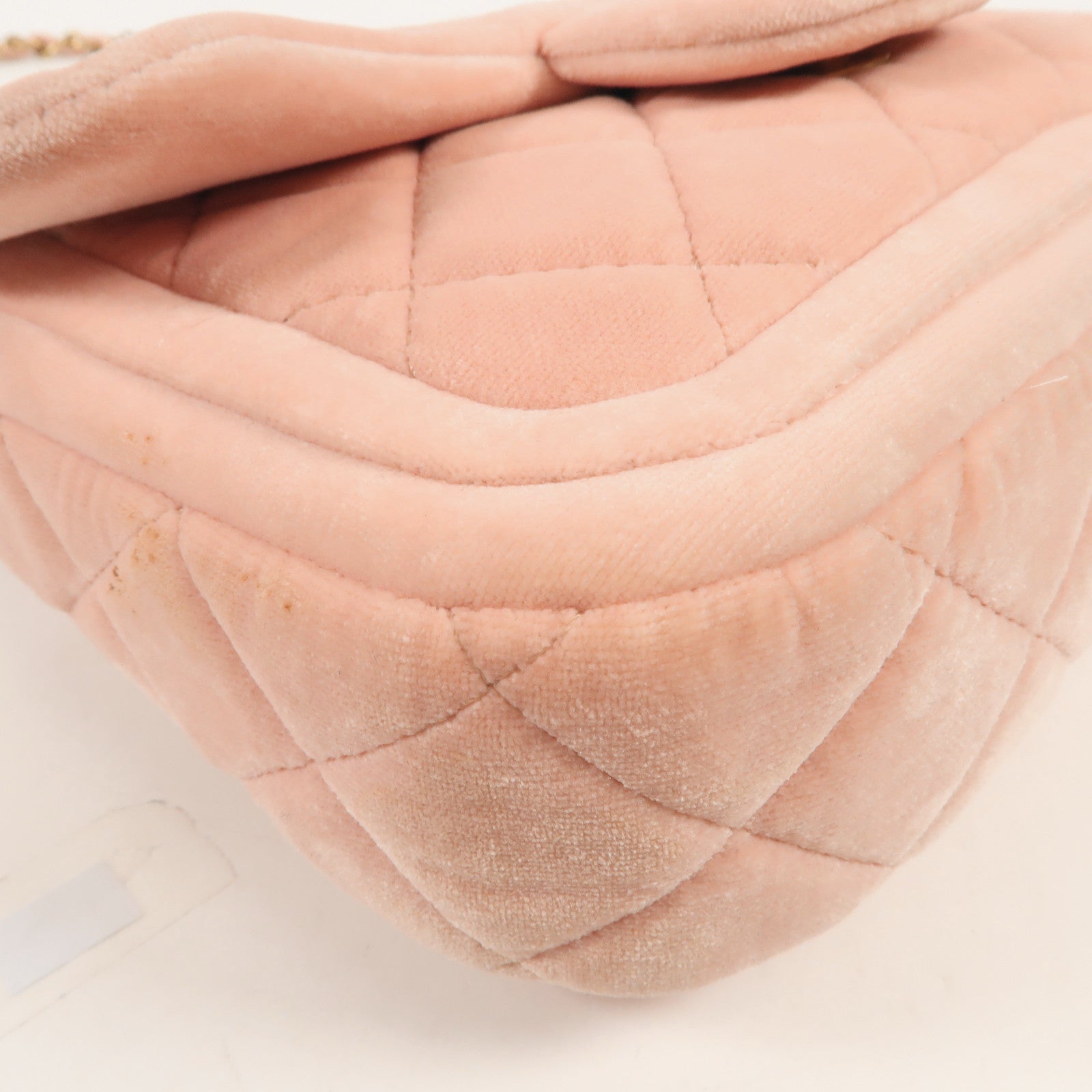 CHANEL 天鵝絨Shoulder Bag金扣鏈帶肩背袋