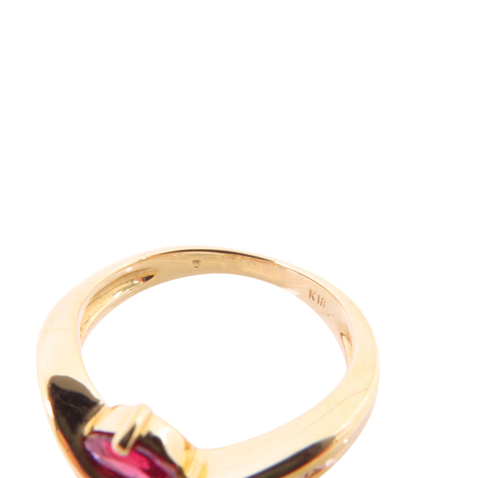 JEWELRY 18K黃金/紅寶石/鑽石Ruby Diamond Ring戒指US#6