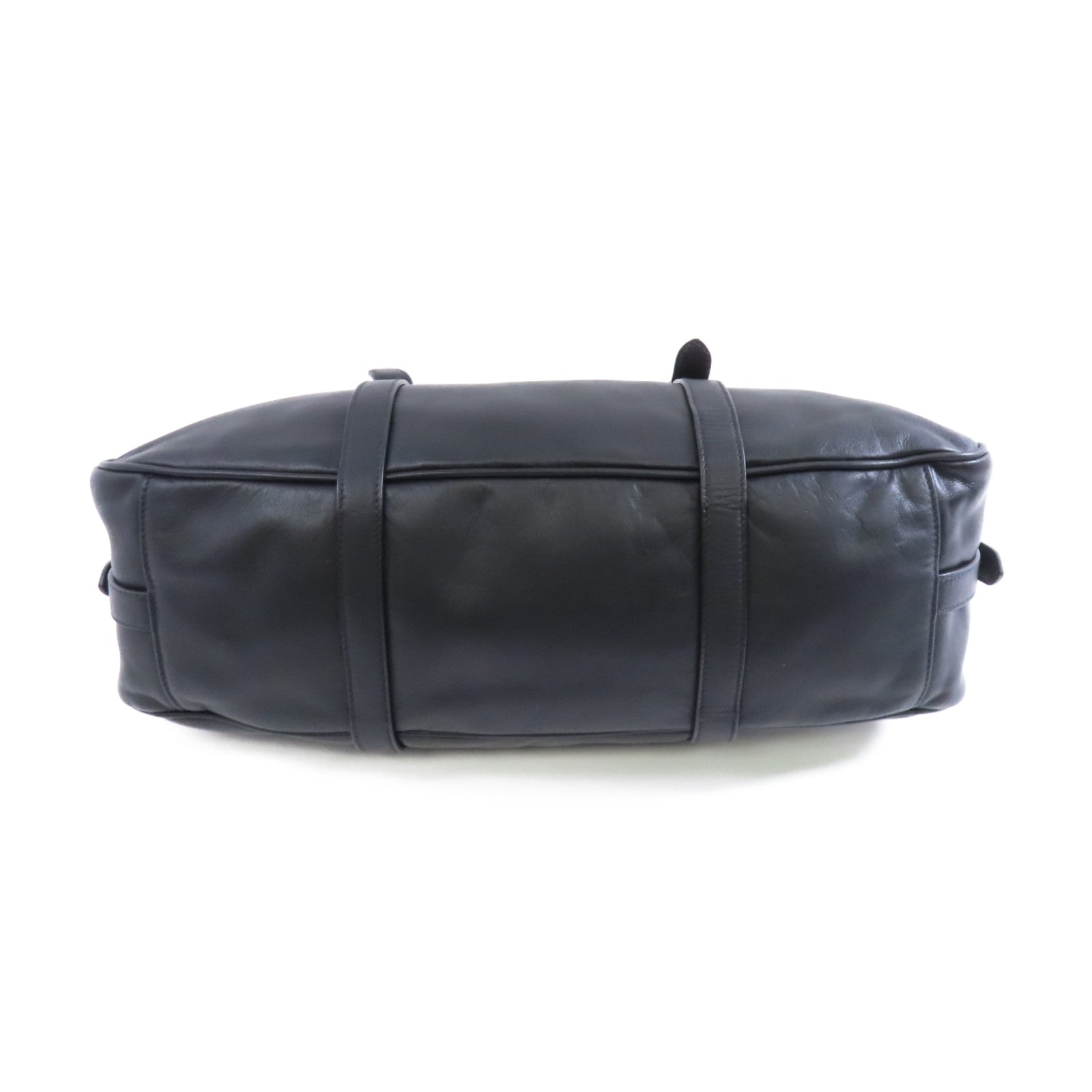 PRADA 牛皮皮革Shoulder Bag金扣手挽肩背兩用袋黑色
