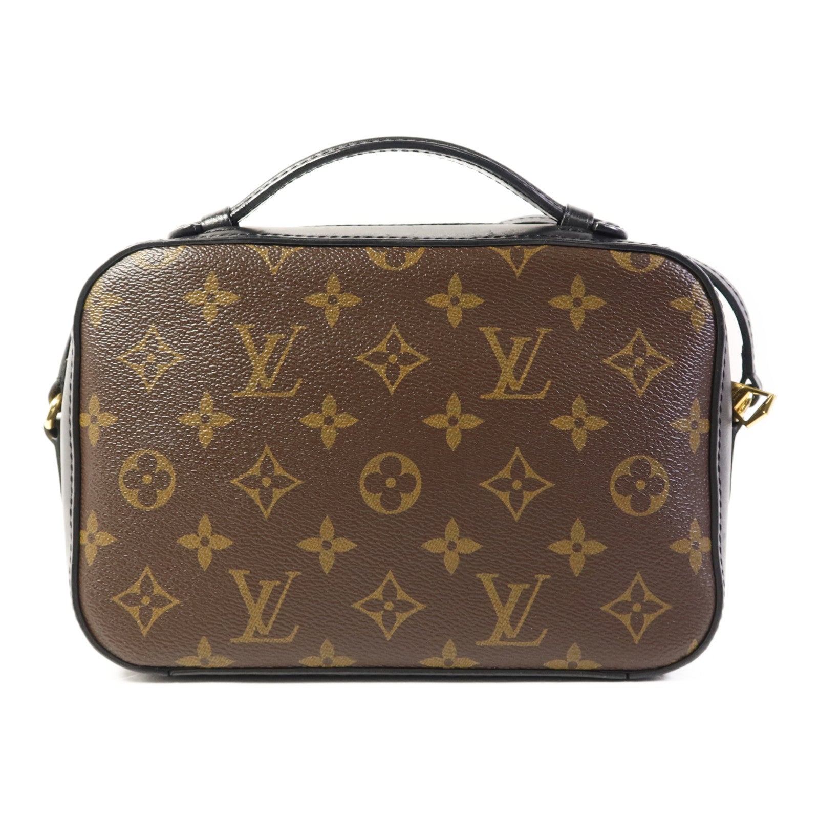 LOUIS VUITTON Monogram Saintonge金扣手挽袋棕色