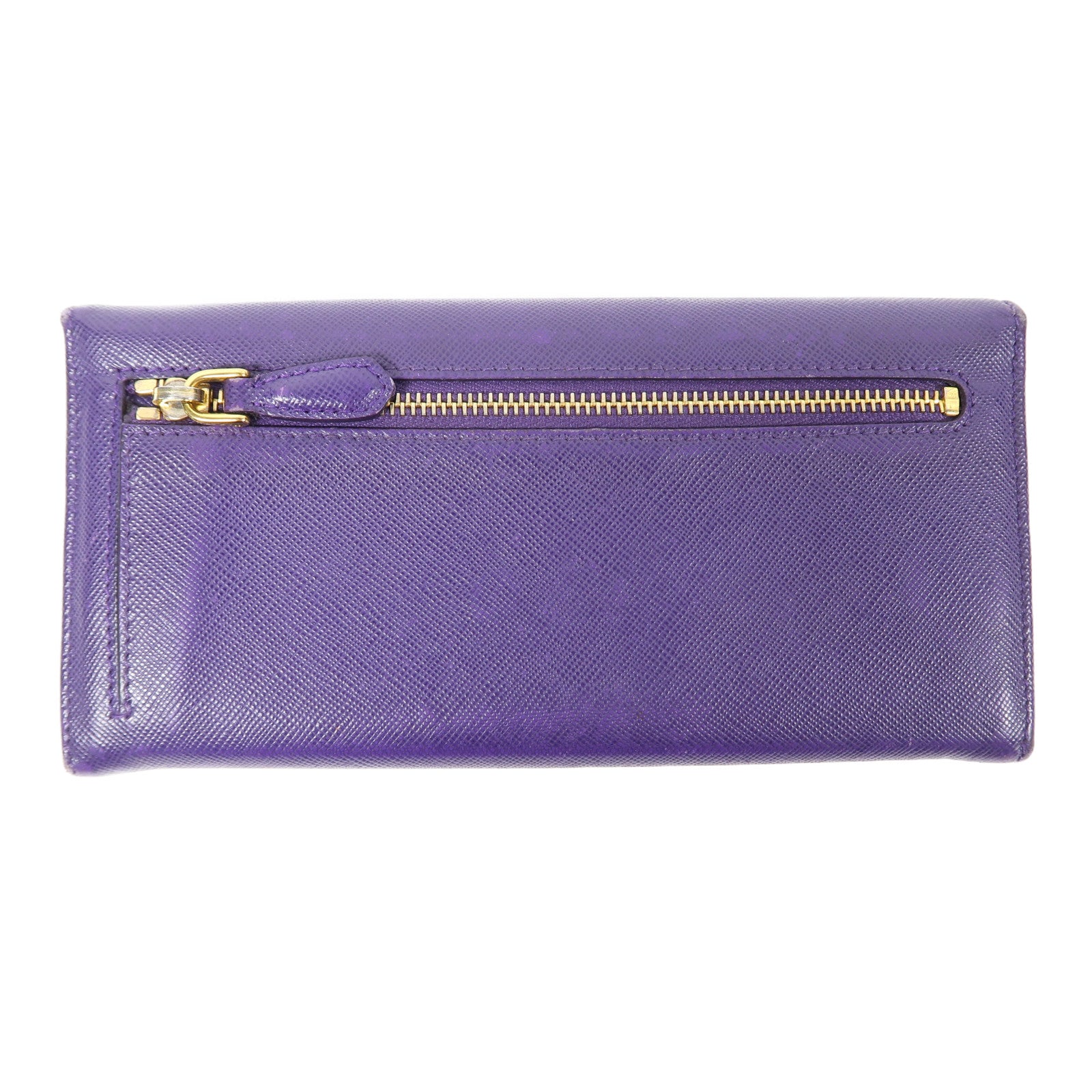 PRADA 牛皮皮革Long Wallet金扣長錢包紫色
