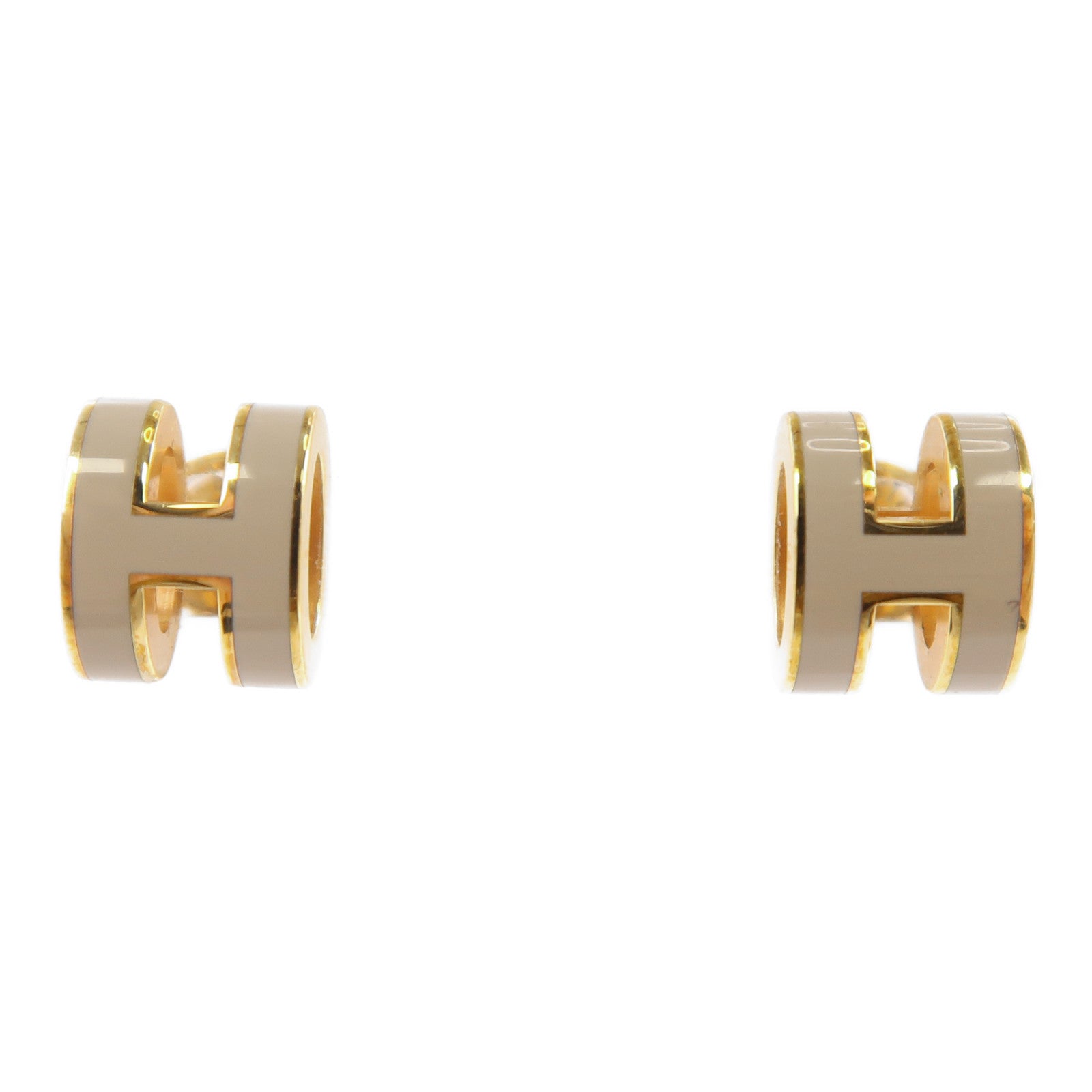 HERMES 金屬Pop H Earrings金扣耳環灰色