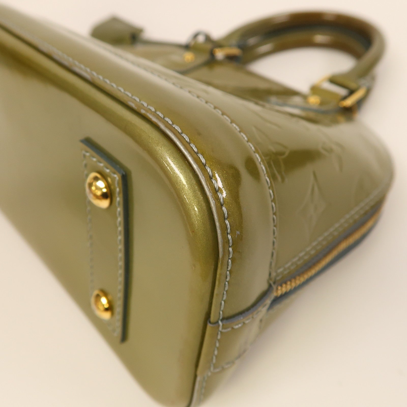LOUIS VUITTON Vernis Alma BB金扣手挽肩背兩用袋綠色