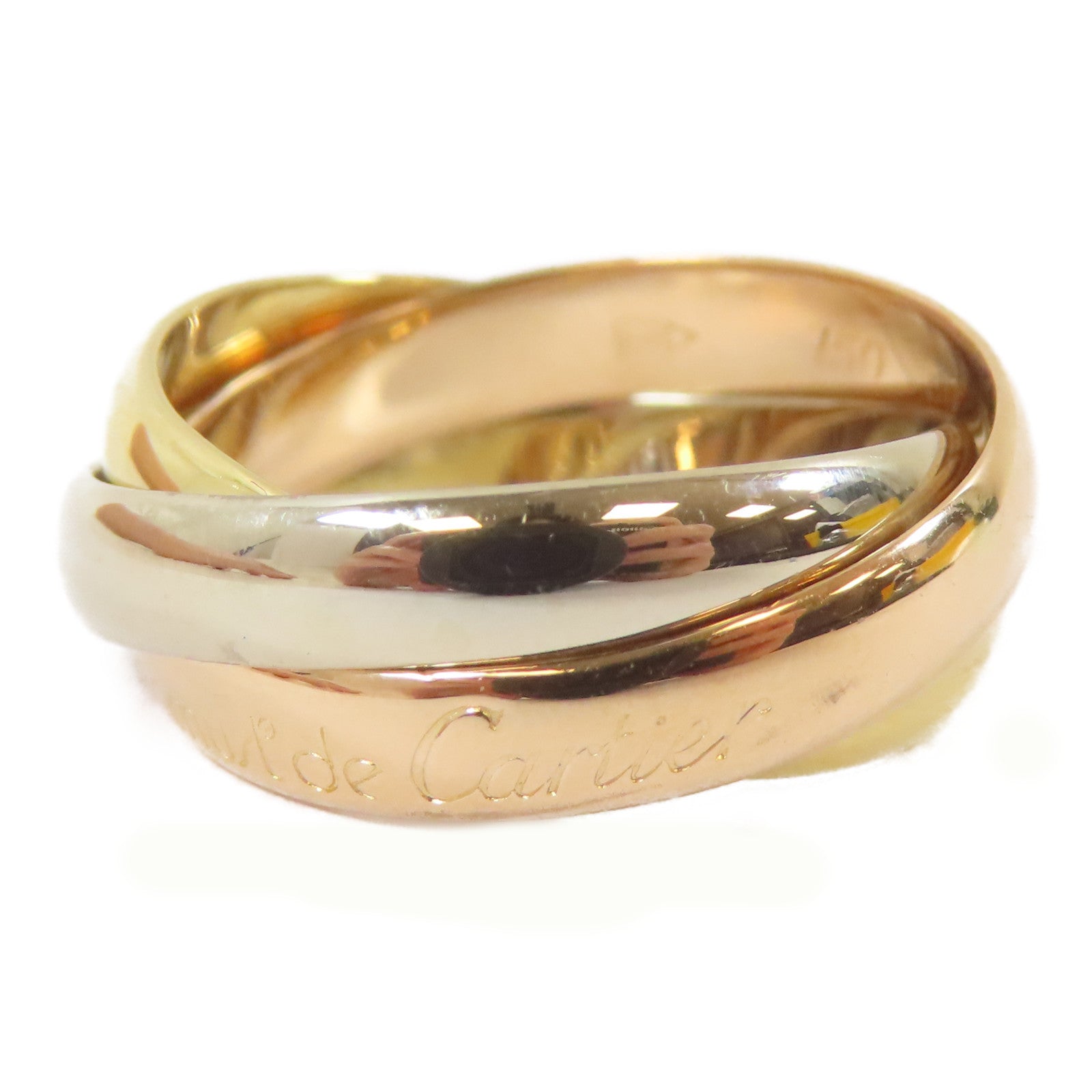 CARTIER 18K黃金/白金/玫瑰金Les Must De Trinity戒指Cartier#50/US#5.5