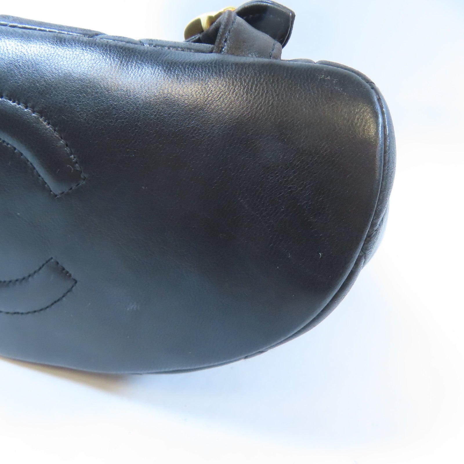CHANEL 菱格羊皮皮革Vintage Backpack金扣背包黑色