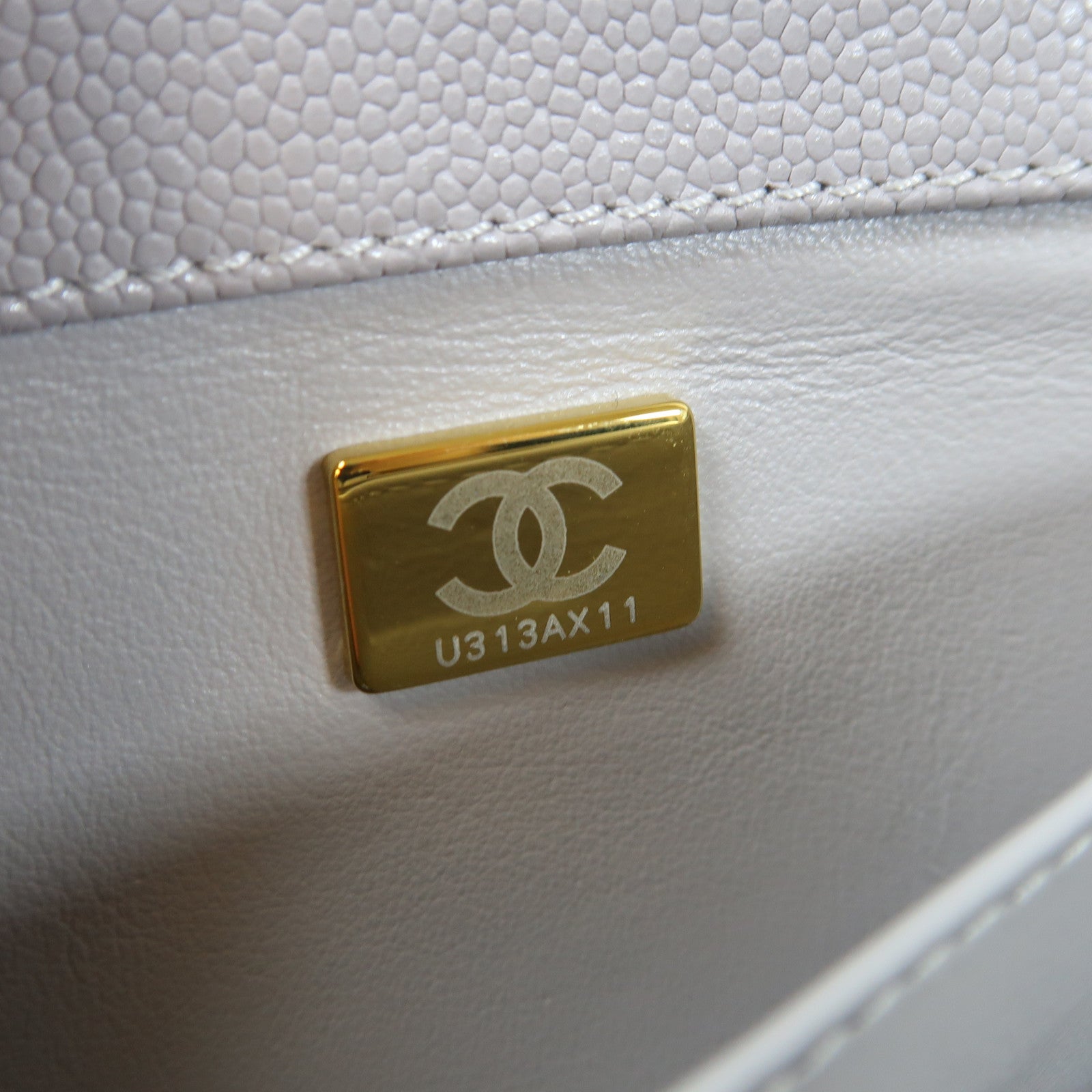 CHANEL 菱格牛皮皮革Business Affinity金扣手挽肩背兩用袋灰色