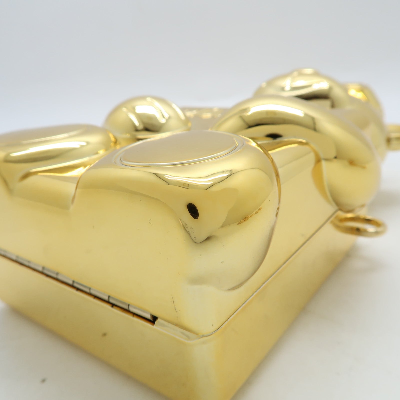 MOSCHINO PVC Teddy Perfume Case金扣鏈帶肩背袋金色