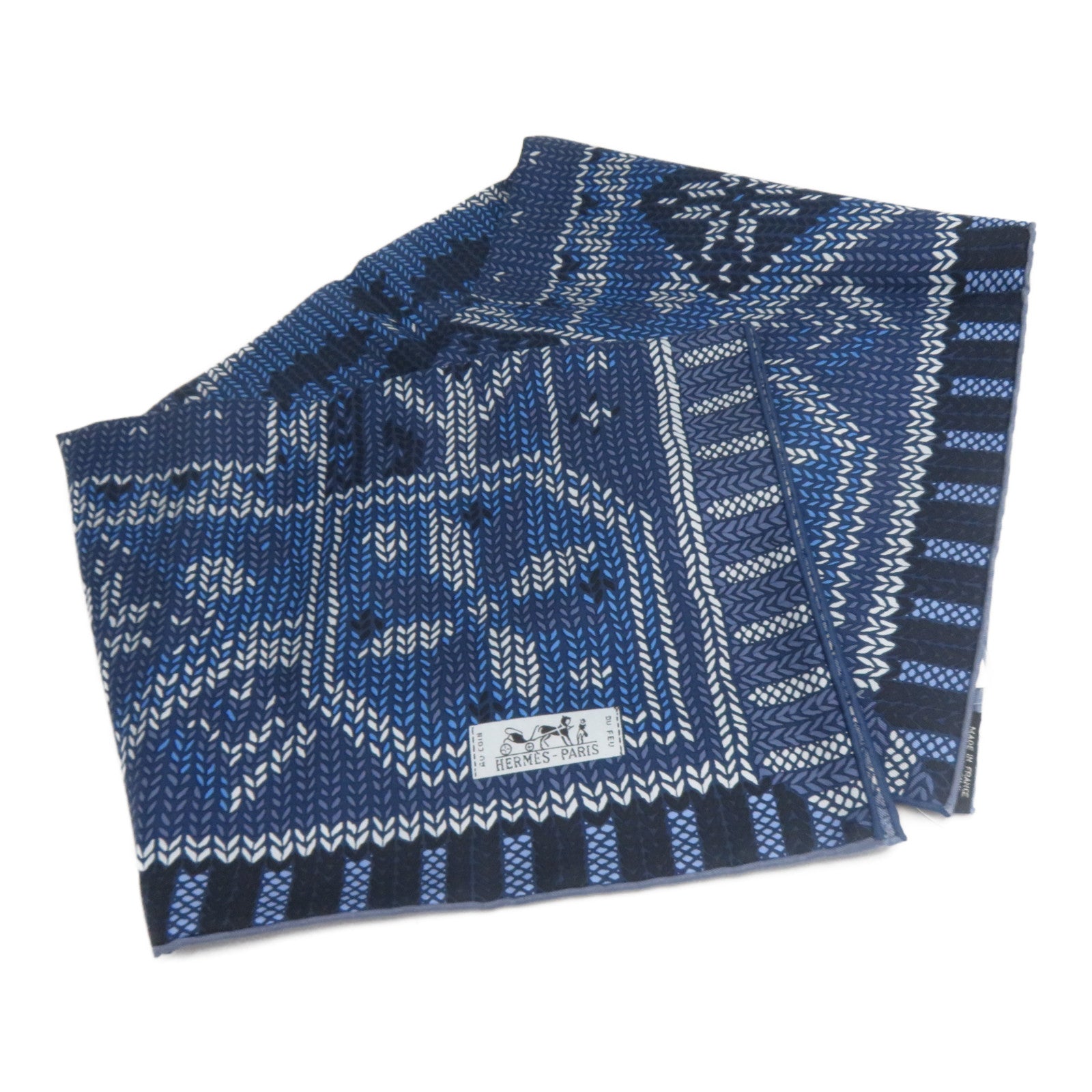 HERMES 【激減優惠】絲質Scarf絲巾藍色