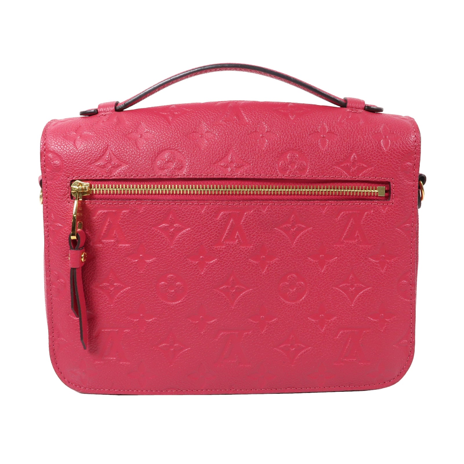 LOUIS VUITTON Monogram Empreinte Pochette Metis金扣手挽肩背兩用袋粉紅色