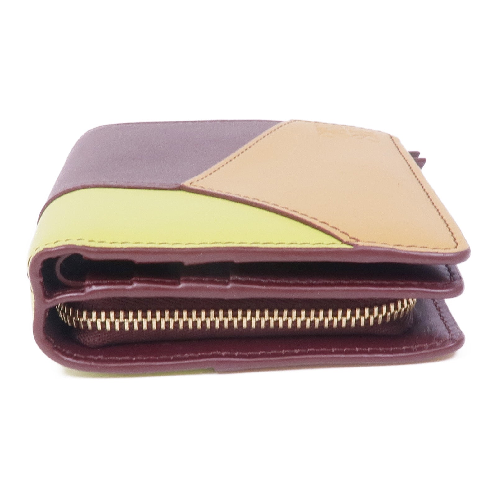 LOEWE 牛皮皮革Puzzle Compact Zip Wallet金扣錢包