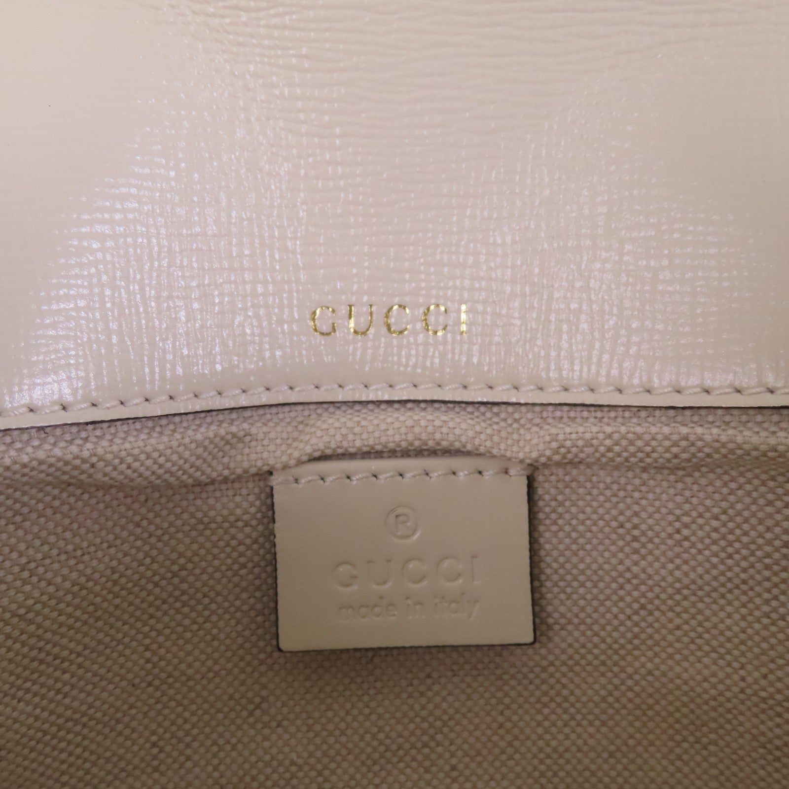 GUCCI 塗層帆布/牛皮皮革Horsebit 1955金扣肩背袋