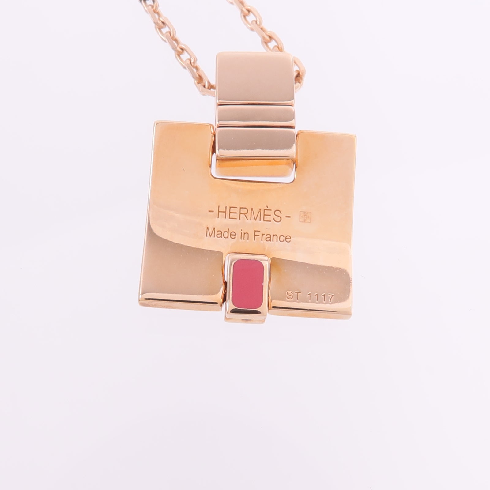 HERMES 金屬Eileen Pendant項鍊Framboise