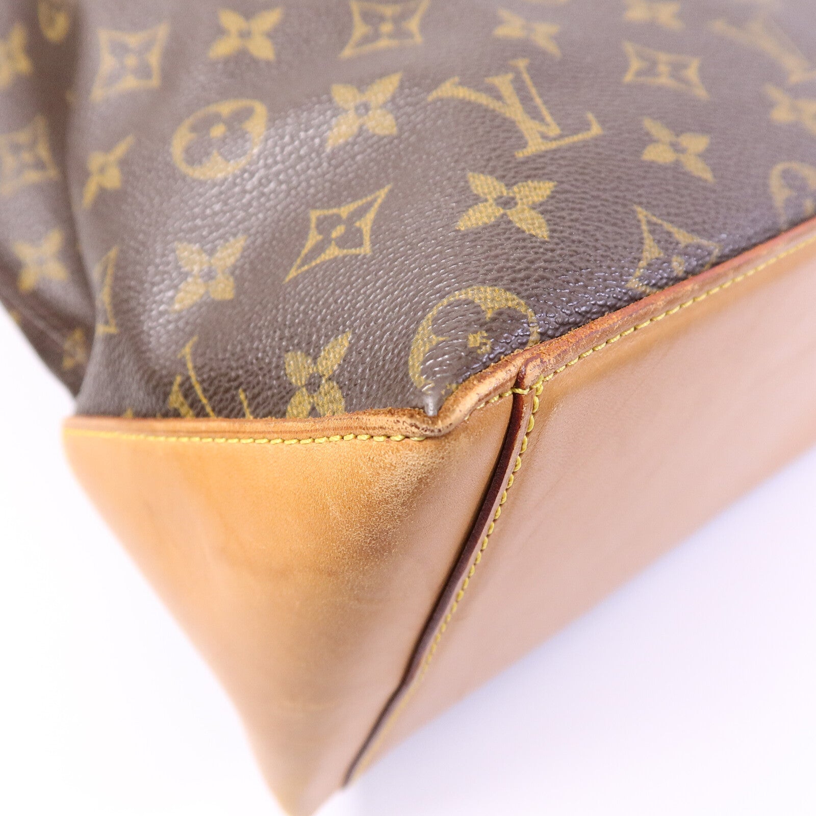 LOUIS VUITTON Monogram Cabas Mezzo金扣肩背袋棕色