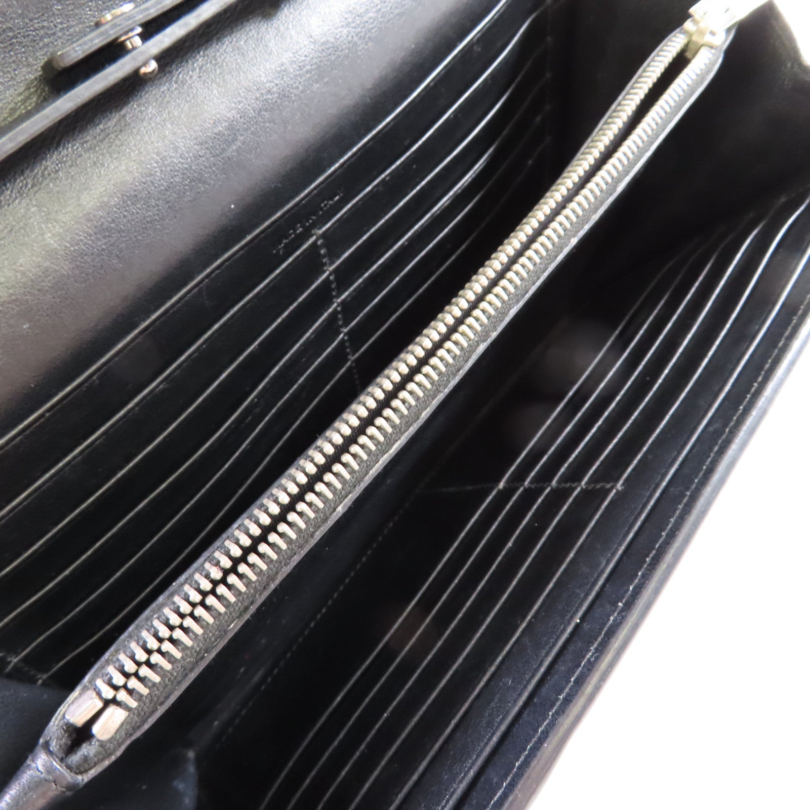 SAINT LAURENT 牛皮皮革Chain Shoulder Bag銀扣鏈帶肩背袋黑色