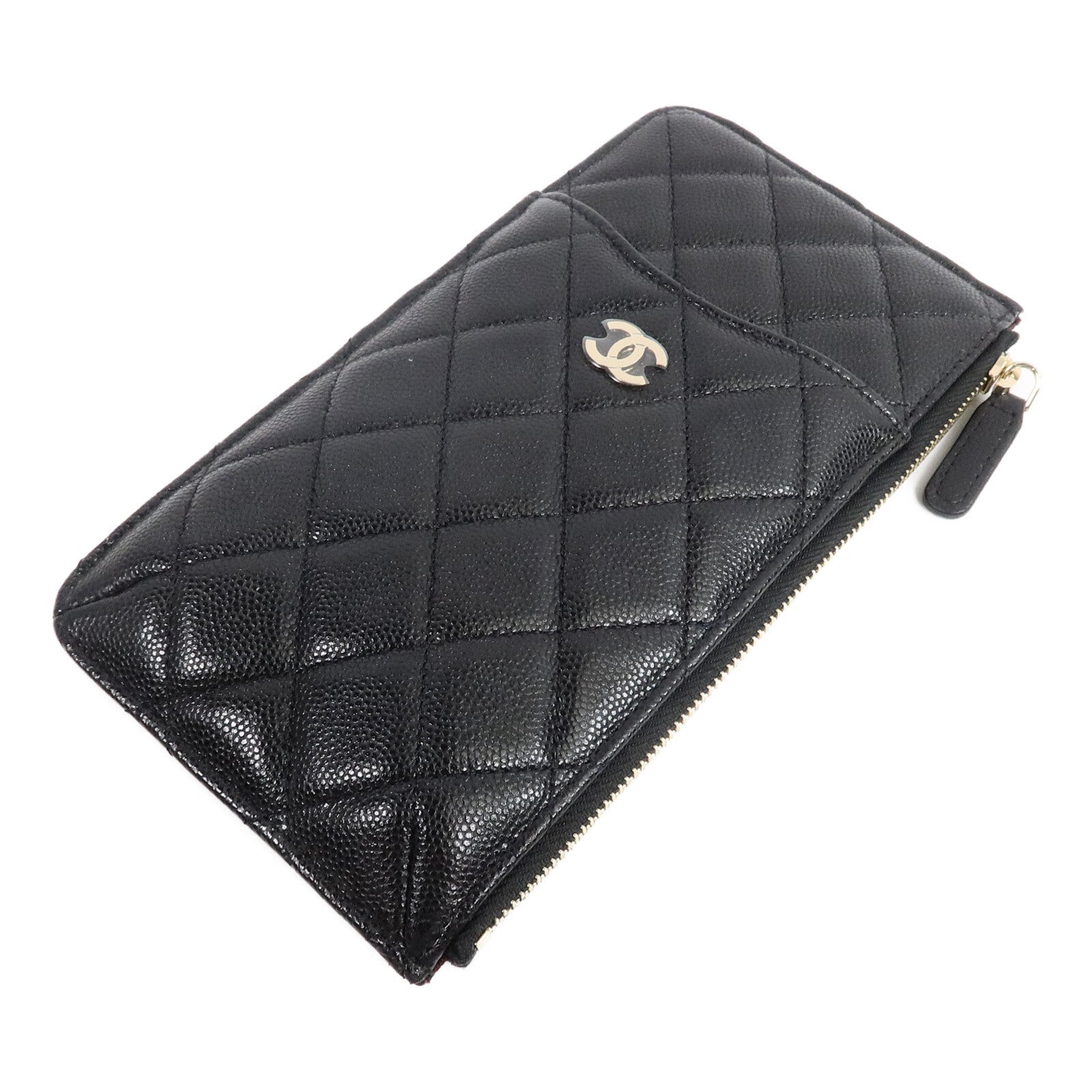 CHANEL 牛皮皮革Phone Pouch W Zipper Wallet手拿包