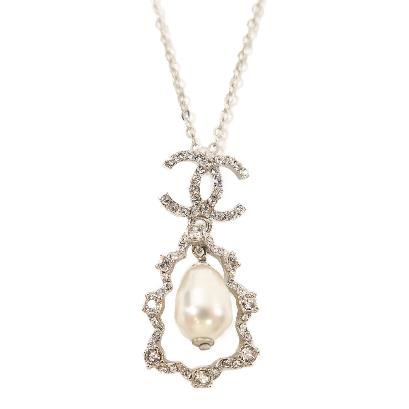 CHANEL 金屬Necklace項鍊銀色