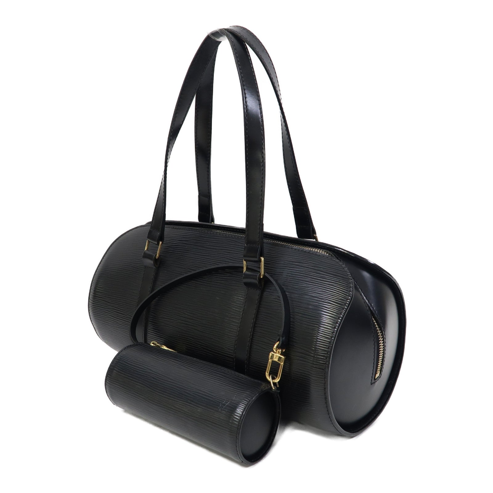 LOUIS VUITTON 【激減優惠】Epi Soufflot金扣手挽袋黑色