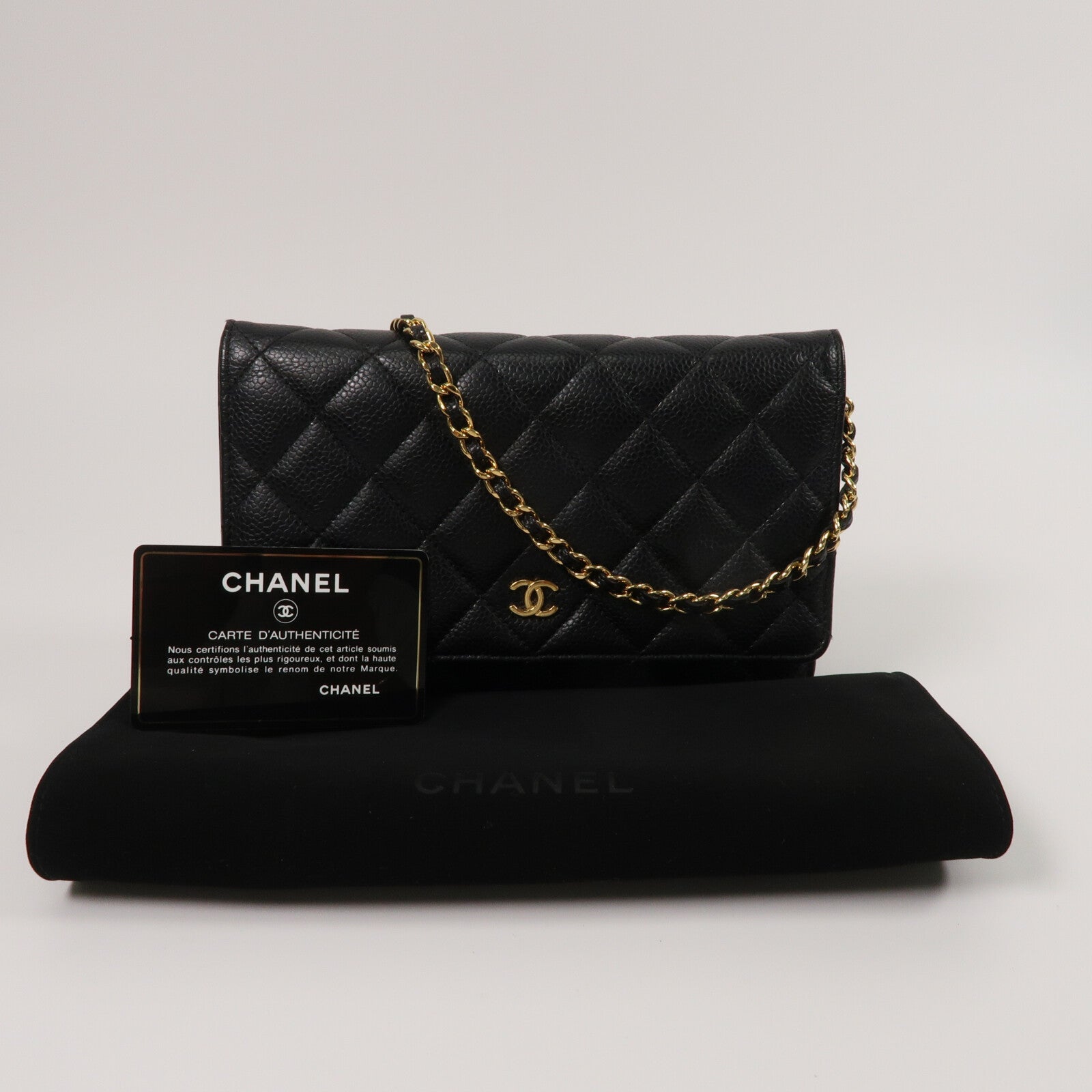 CHANEL 牛皮皮革WOC Wallet On Chain鏈帶肩背袋