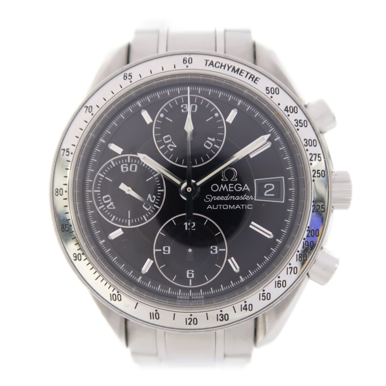 OMEGA Speedmaster Date不鏽鋼手錶自動機芯黑色