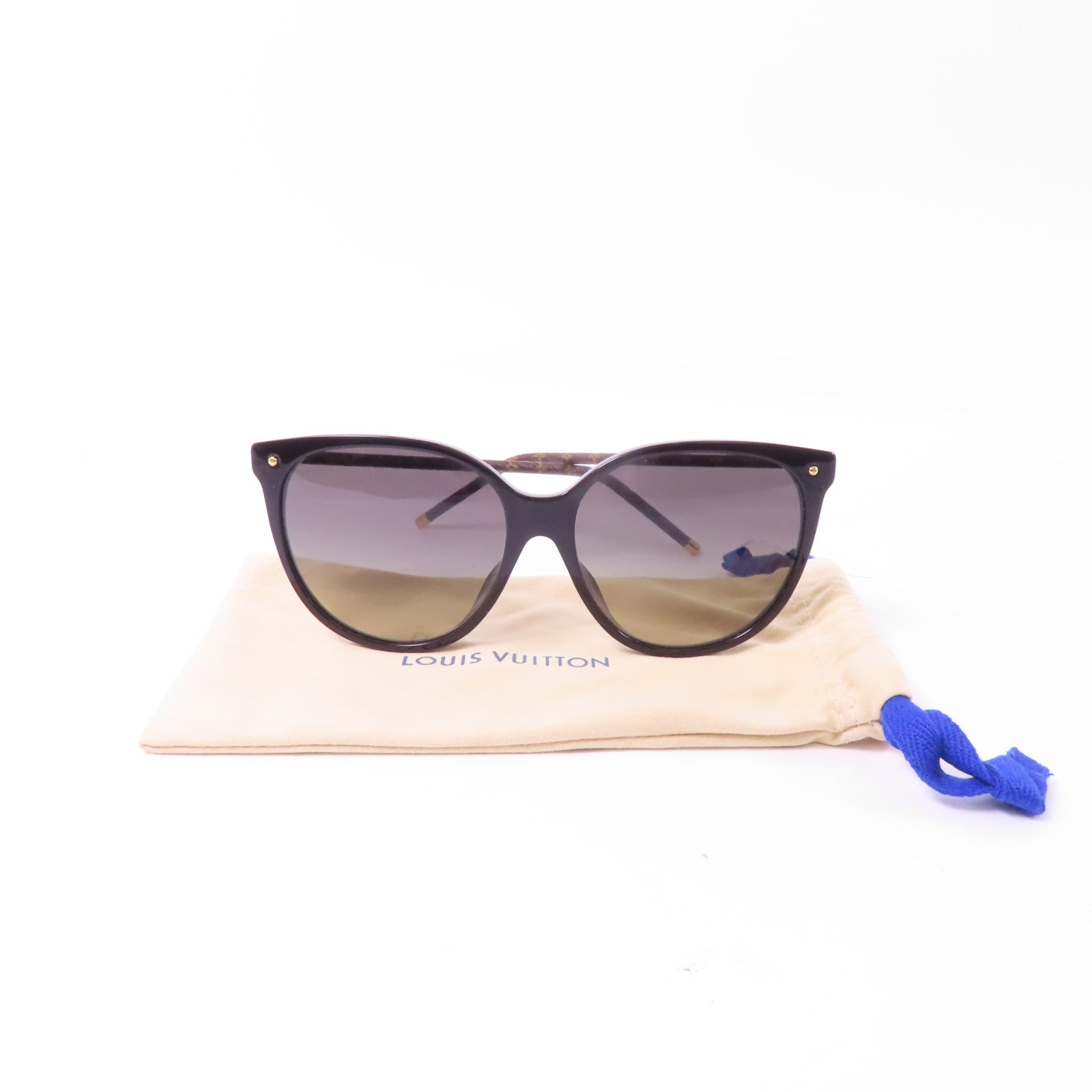 LOUIS VUITTON PVC/金屬Sunglasses金扣太陽眼鏡黑色/棕色