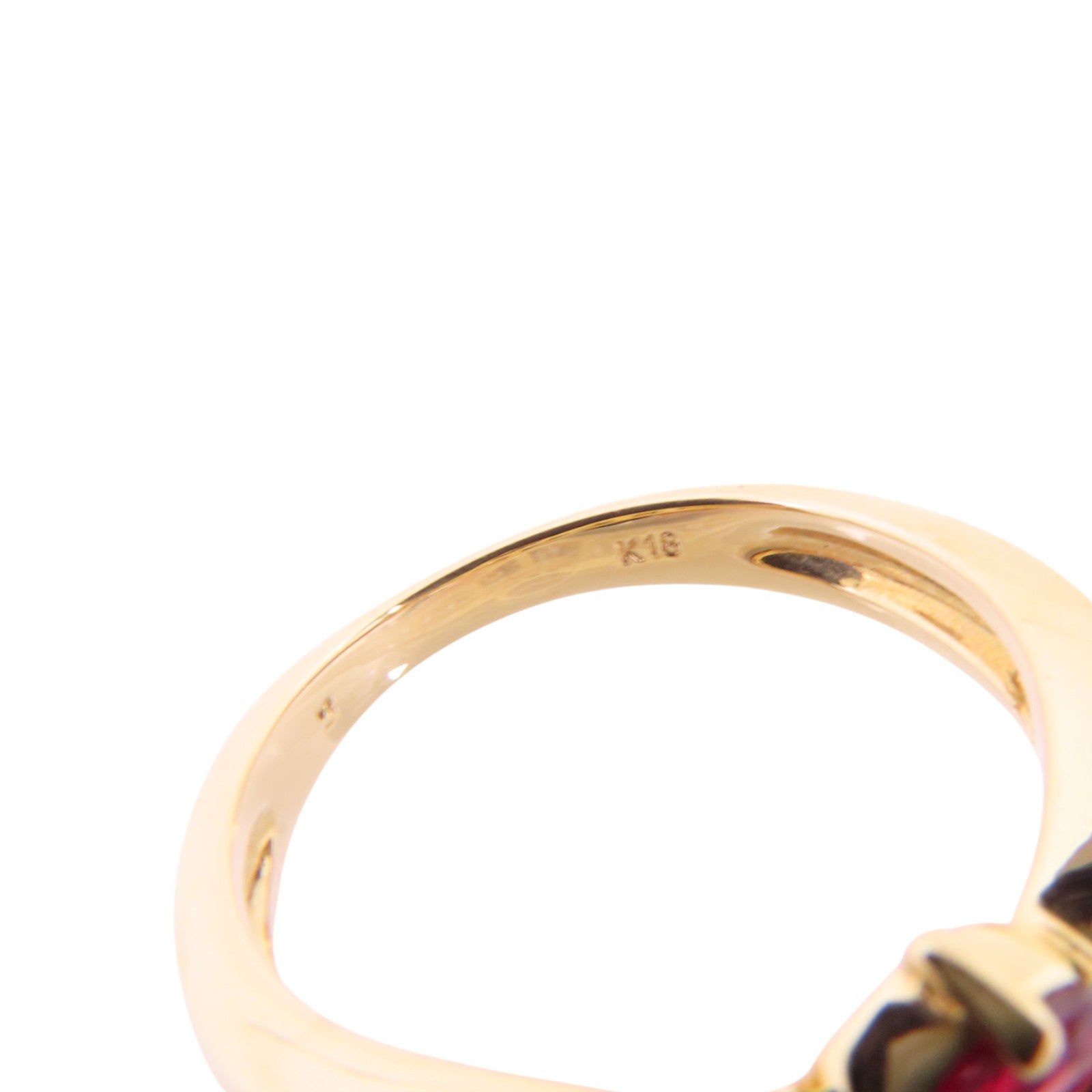 JEWELRY 18K黃金/紅寶石/鑽石Ruby Diamond Ring戒指US#6