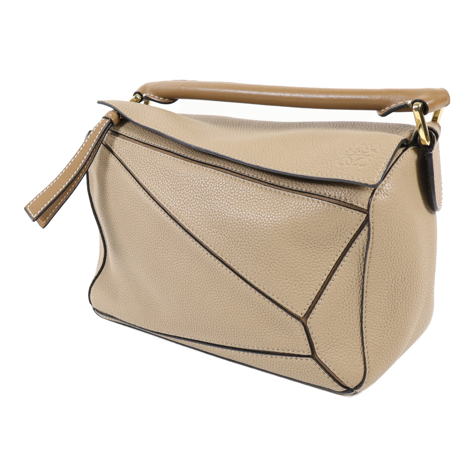 LOEWE 牛皮皮革Puzzle Small金扣手挽肩背兩用袋