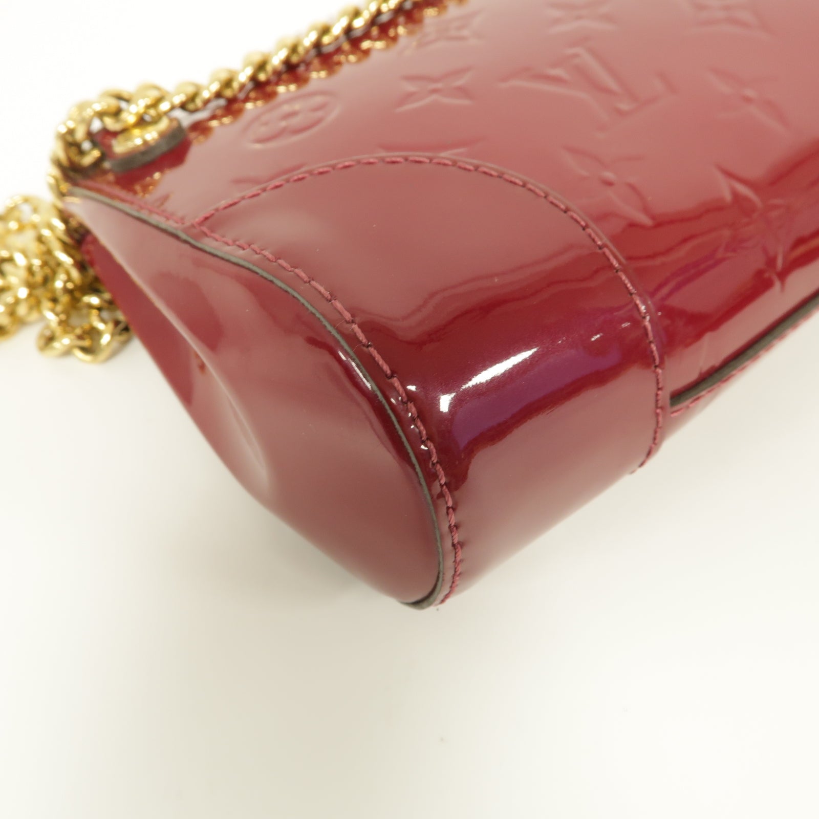 LOUIS VUITTON **【激減優惠】Vernis Santa Monica金扣肩背袋酒紅色