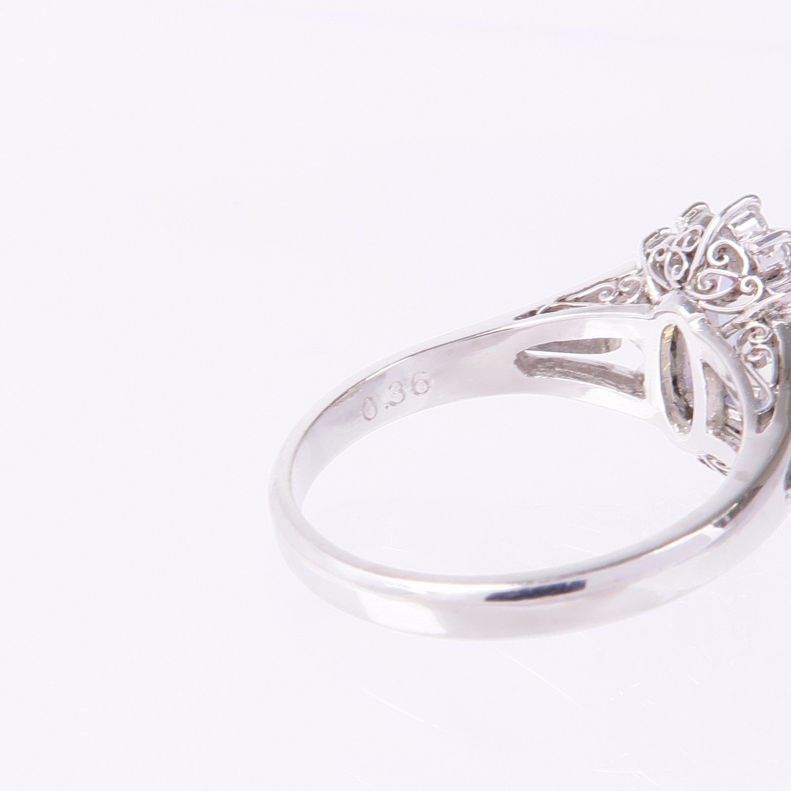 JEWELRY PT900鉑金Opal Diamond Ring蛋白石/鑽石戒指US#5.75