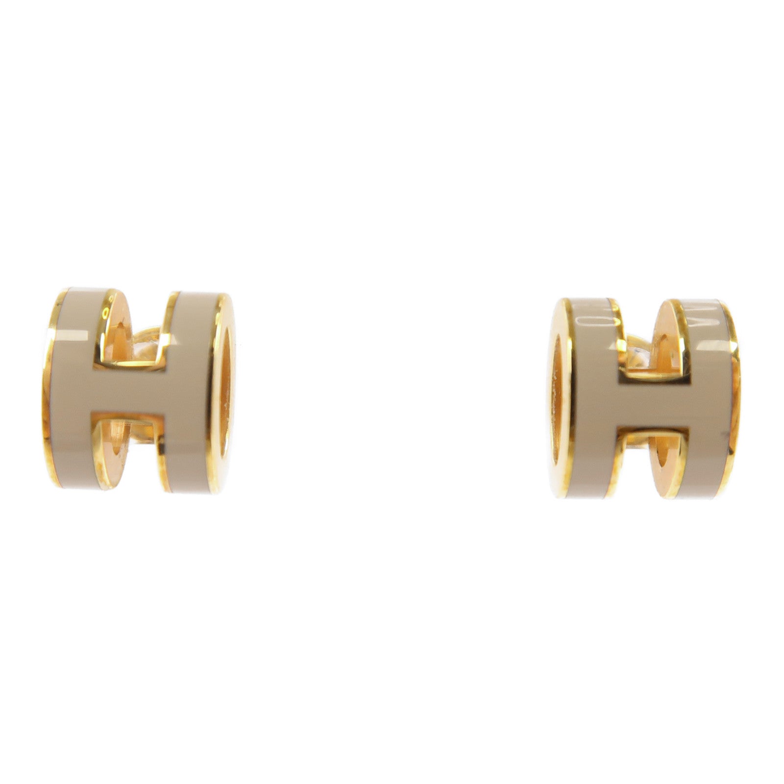 HERMES 金屬Pop H Earrings金扣耳環灰色