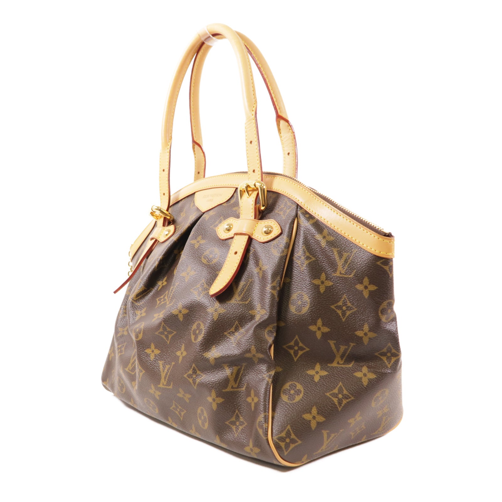 LOUIS VUITTON Monogram Tivoli GM金扣肩背袋棕色