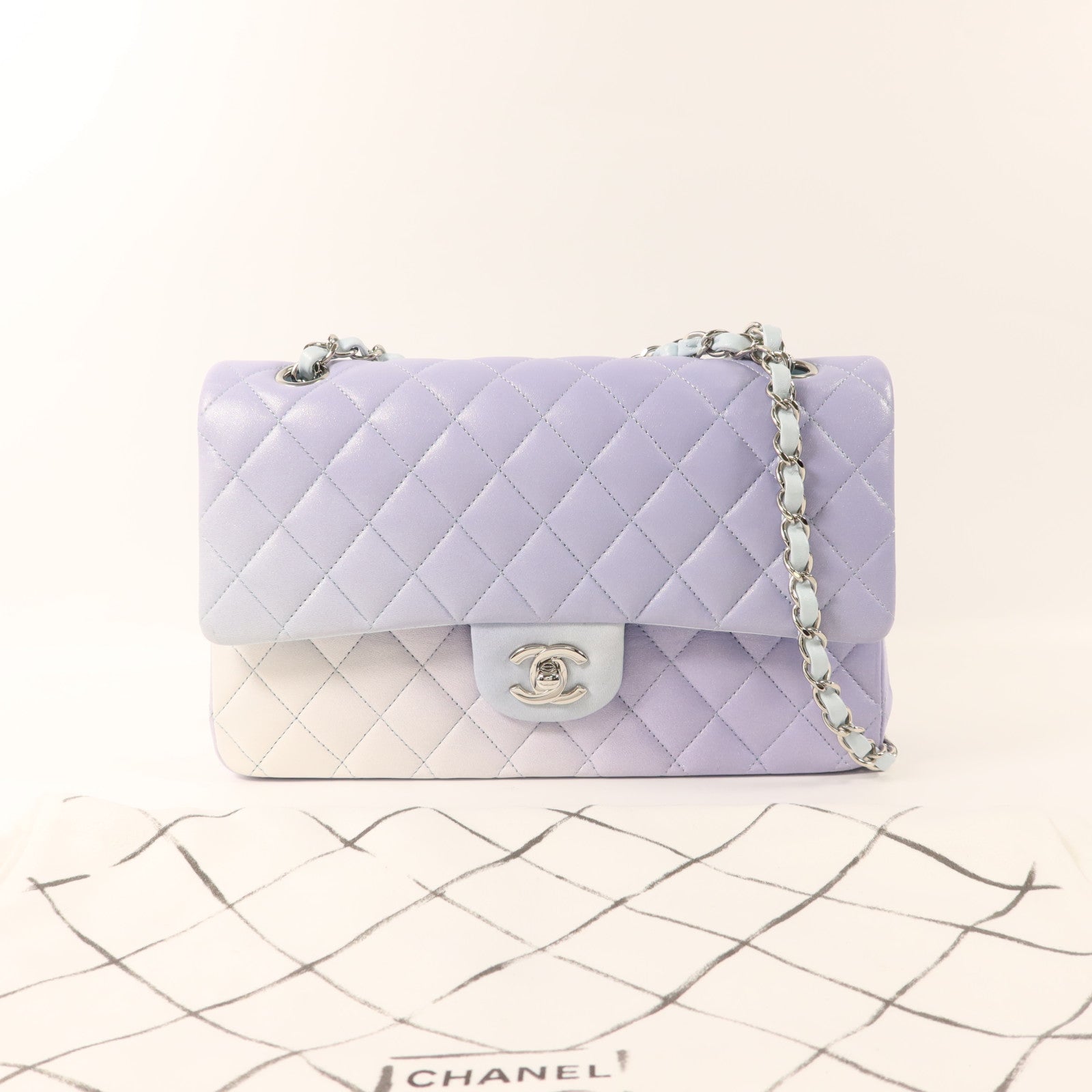 CHANEL 牛皮皮革Classic 25銀扣鏈帶肩背袋