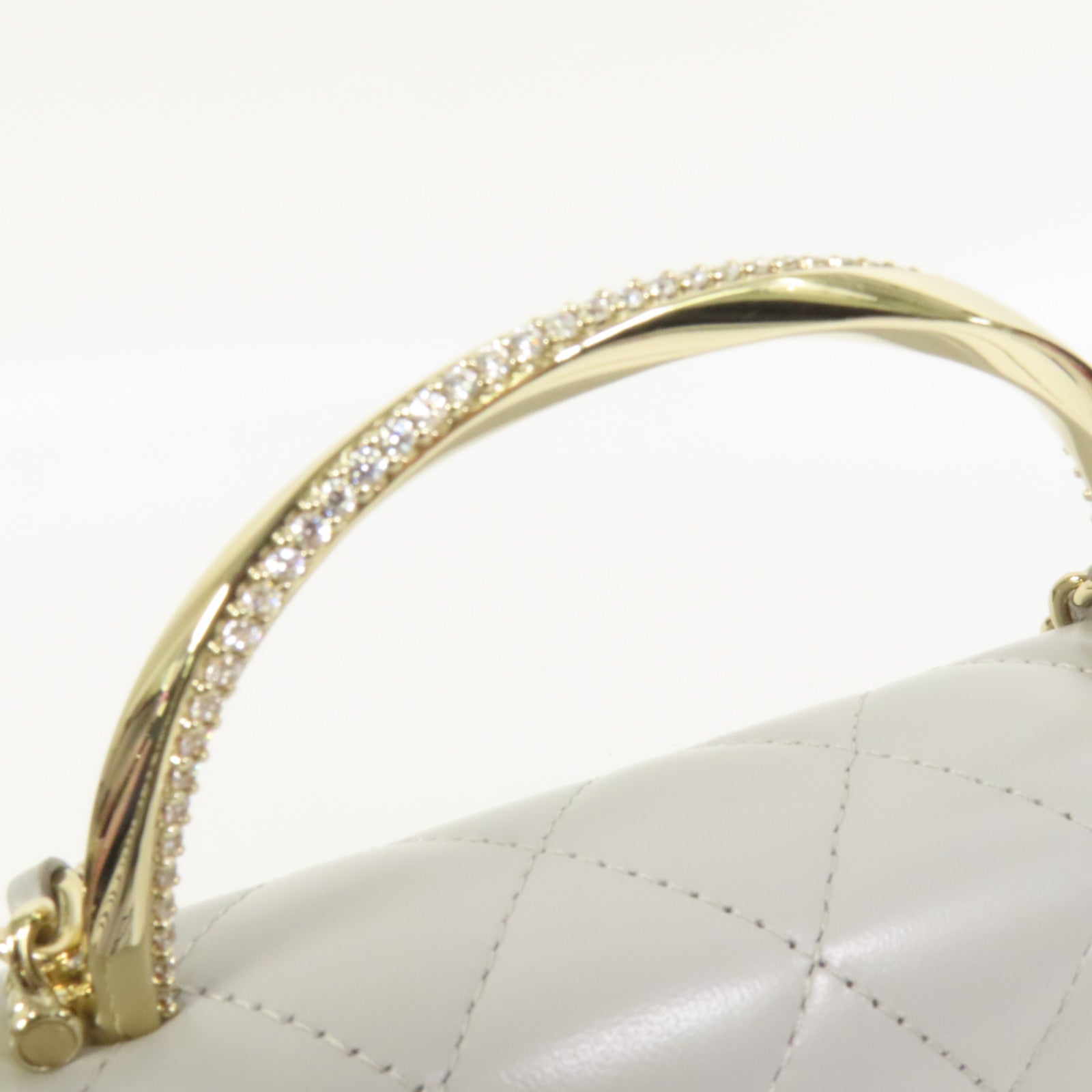 CHANEL 羊皮皮革Chain Shoulder金扣手挽肩背兩用袋