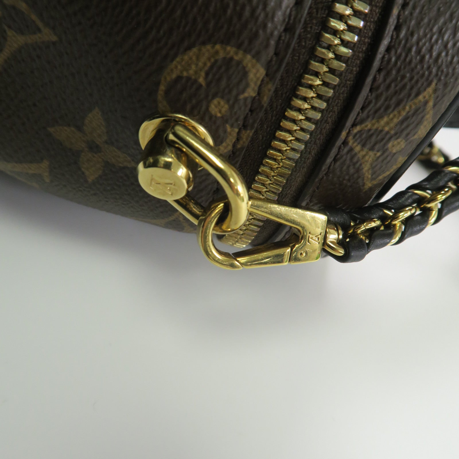 LOUIS VUITTON Monogram Vanity PM金扣鏈帶手挽肩背兩用袋啡色