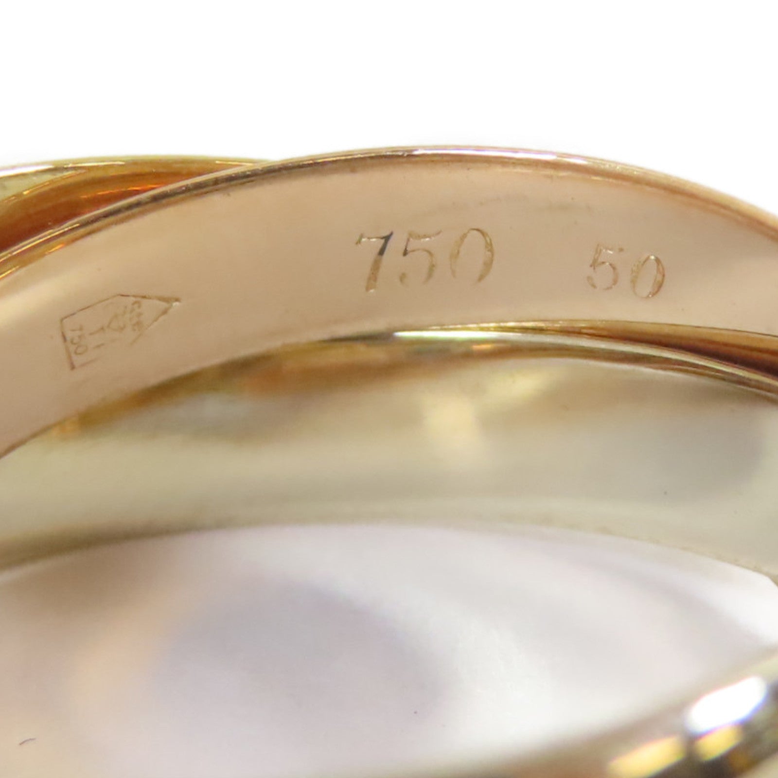 CARTIER 18K黃金/白金/玫瑰金Les Must De Trinity戒指Cartier#50/US#5.5
