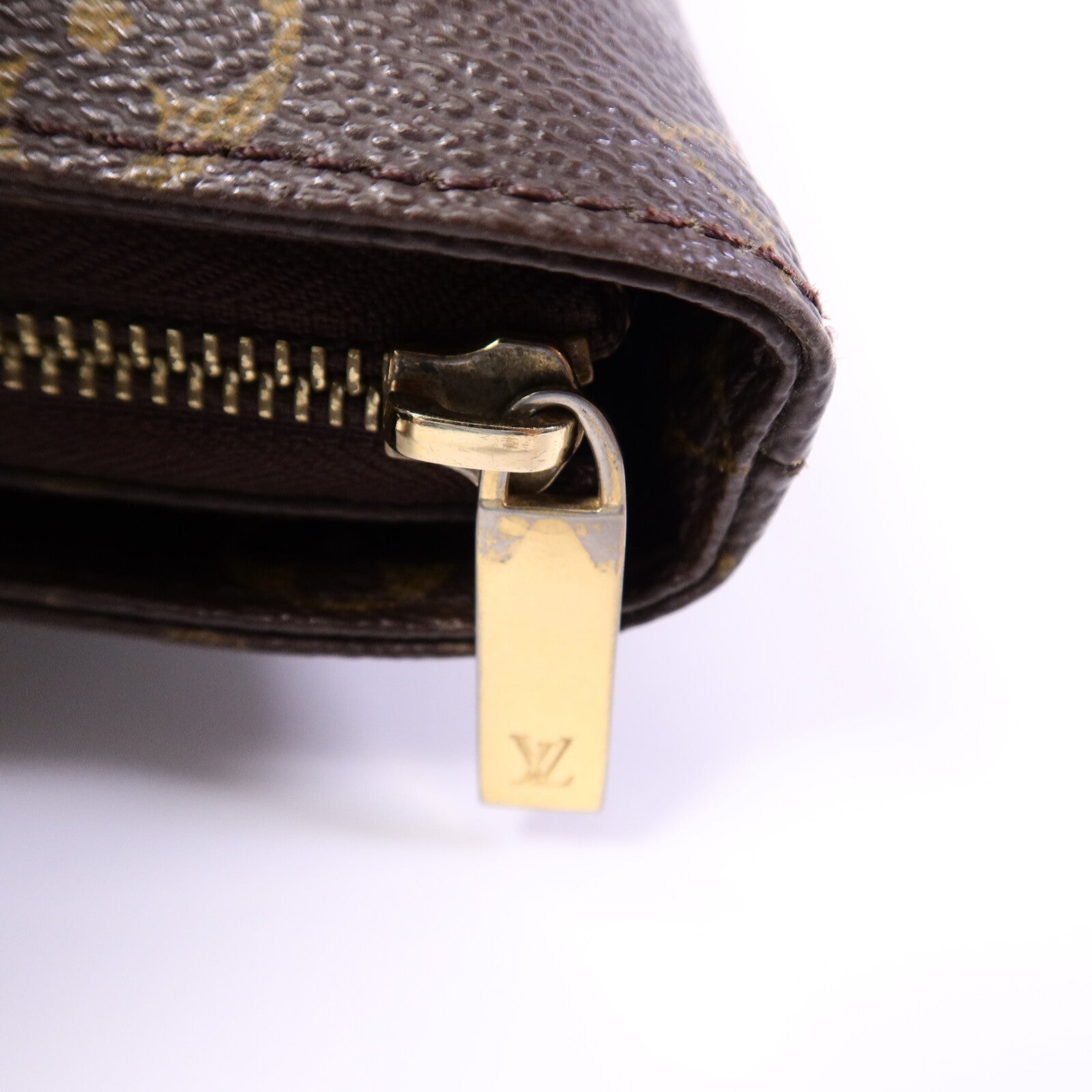 LOUIS VUITTON Monogram Cabas Mezzo金扣肩背袋棕色