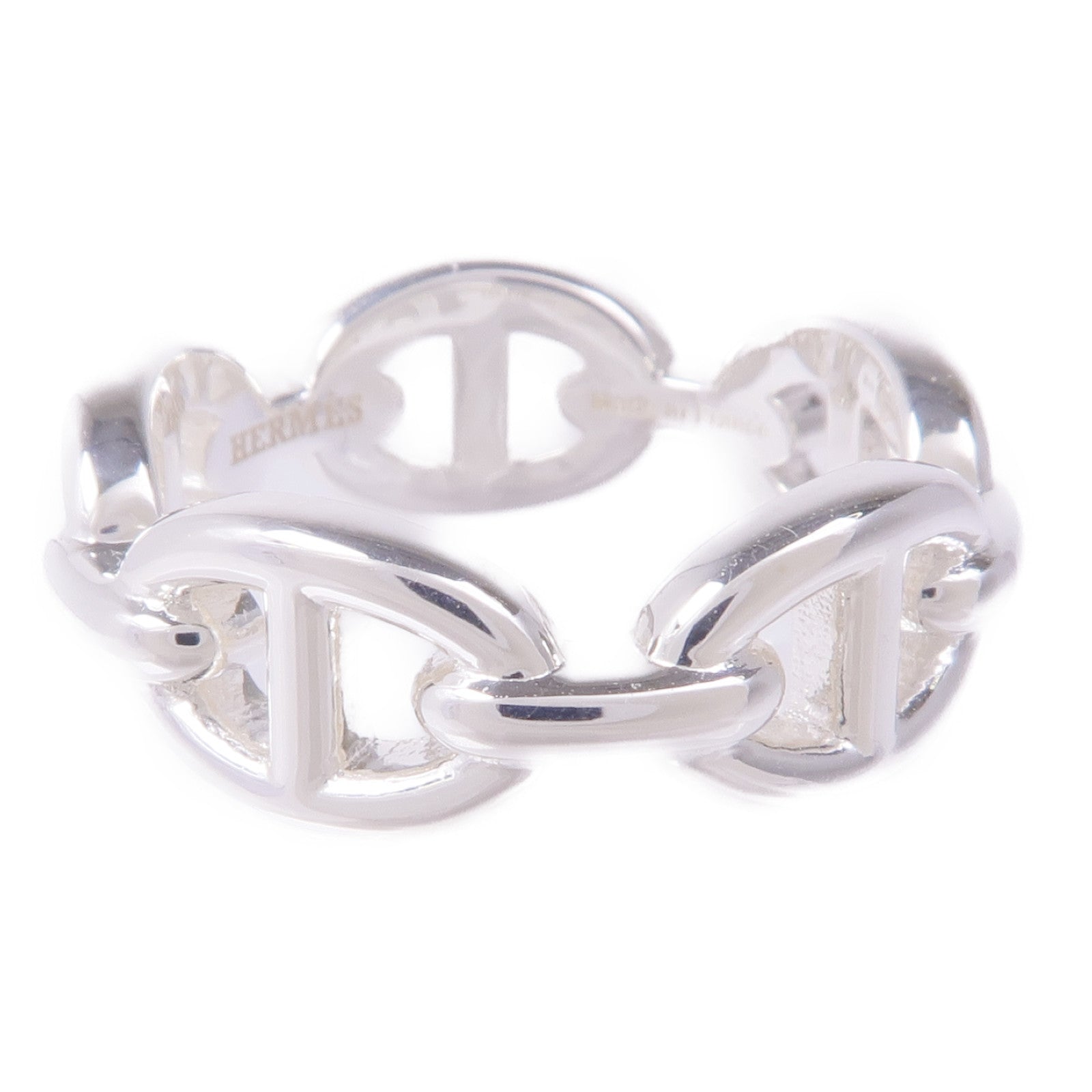 HERMES 925純銀Chaine d'ancre Enchainee Ring戒指Hermes#53/US#6.5