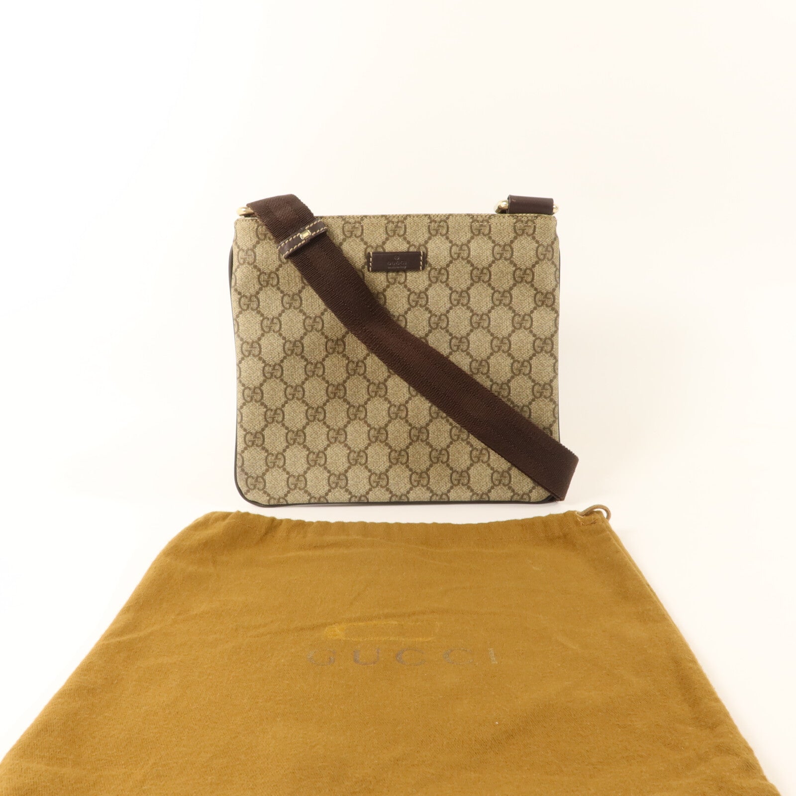 GUCCI 塗層帆布GG Supreme Shoulder Bag肩背袋
