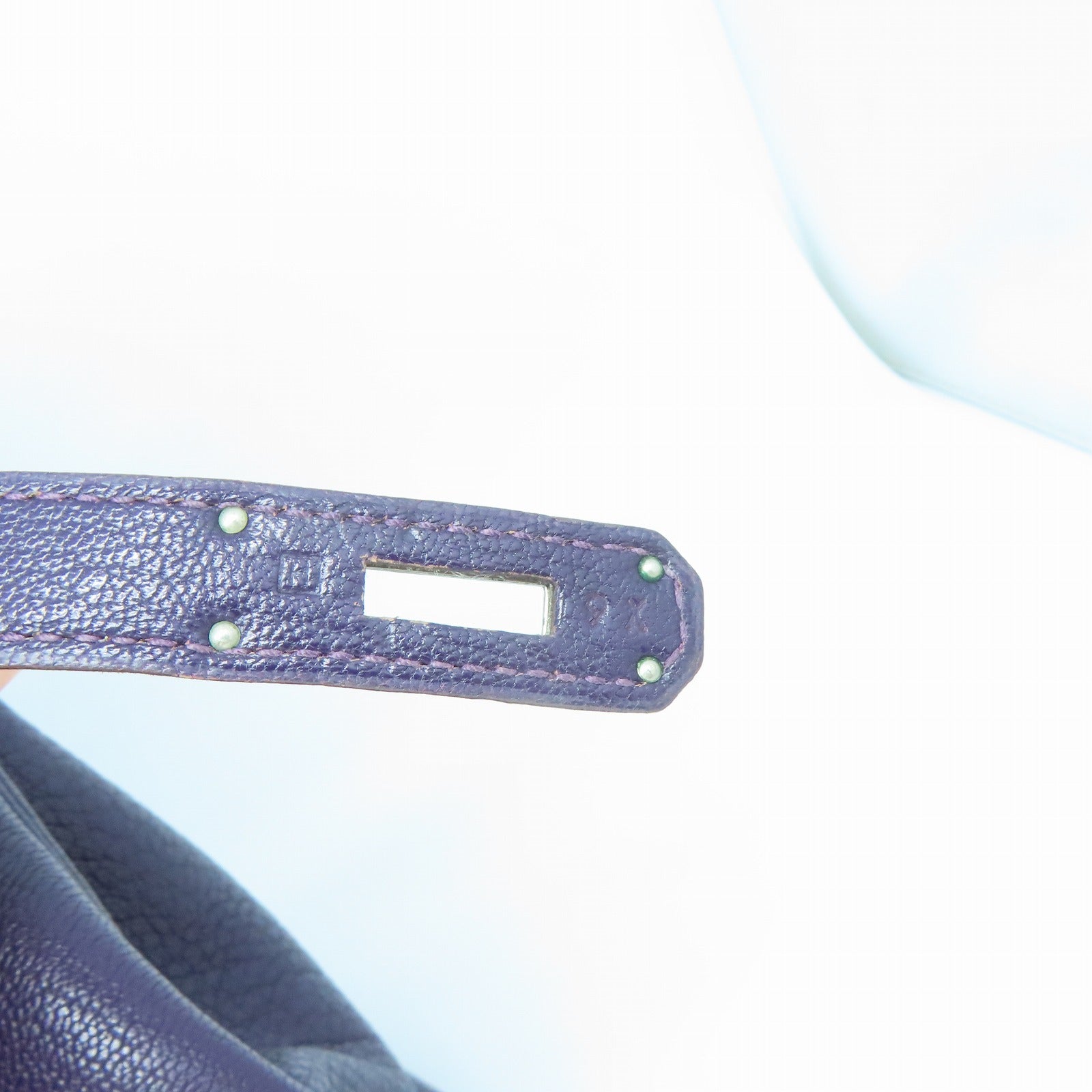 HERMES 【清倉大減價】Chevre皮革Birkin 35銀扣手挽袋葡萄乾紫色